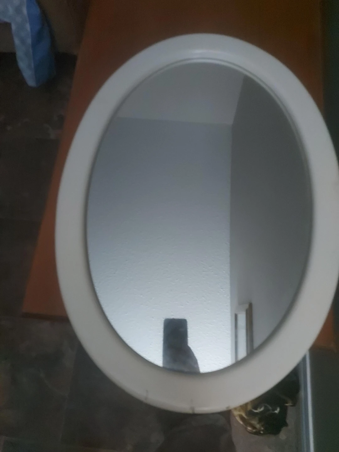 White Oval Wall Mirror
