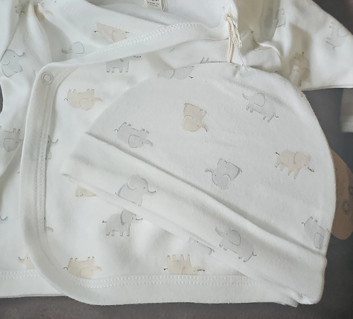 Rabbit Bear Baby Bodysuit and Hat Set 0-3M