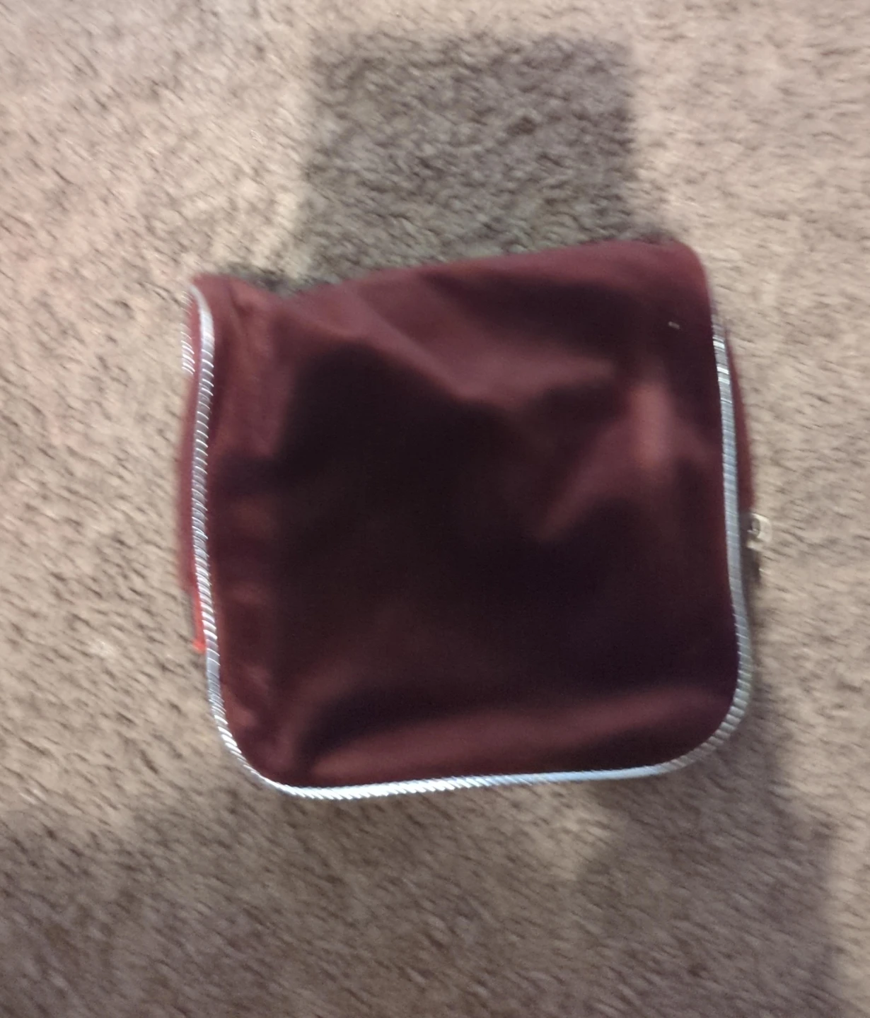 Maroon cosmetic bag
