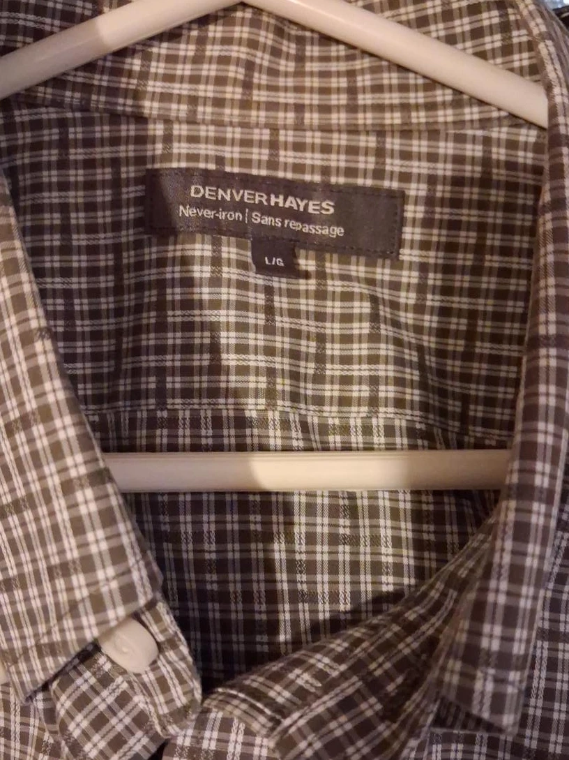 Denver Hayes Men's Never-Iron Plaid Shirt - Large