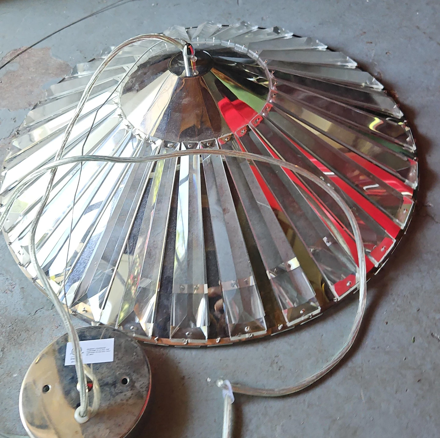Chrome and Crystal Chandelier Pendant Light Fixture