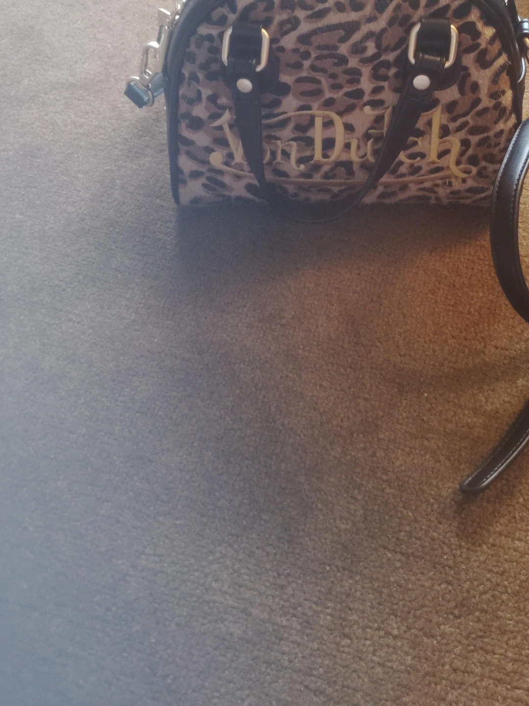 Leopard Print Monogrammed Satchel Handbag