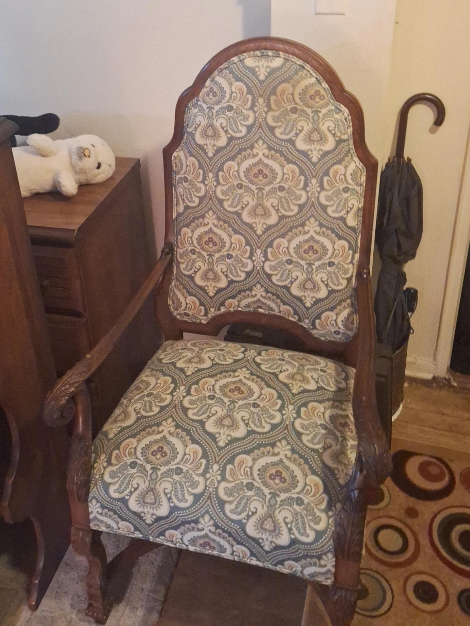 Ornate Upholstered Accent Chair