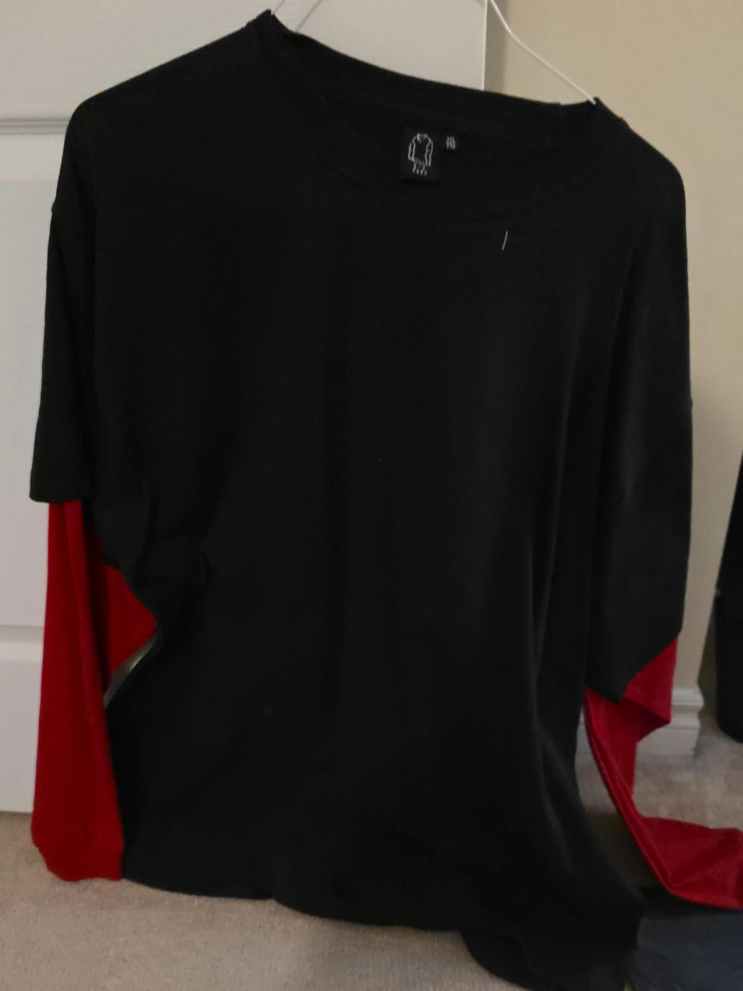 Black & Red Double Layer Long Sleeve T-Shirt