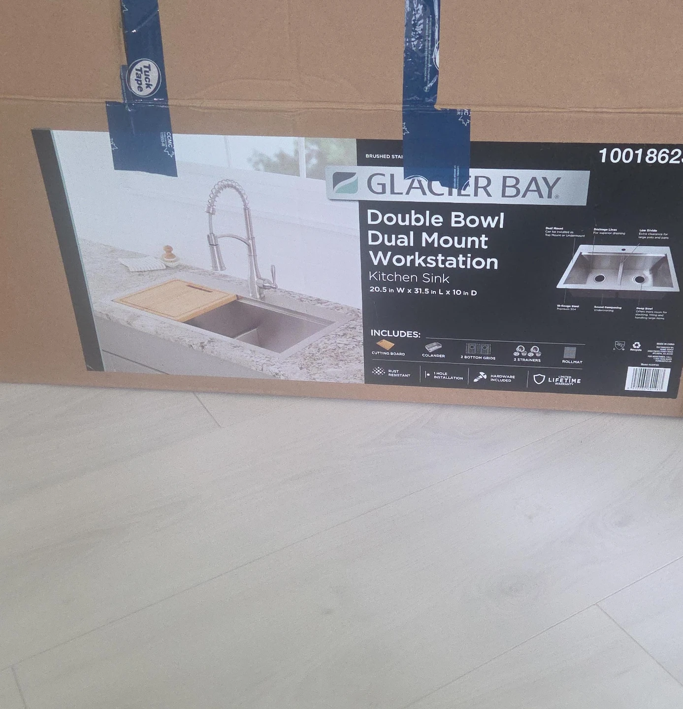 Glacier Bay Double Bowl Dual Mount Workstation Kitchen Sink