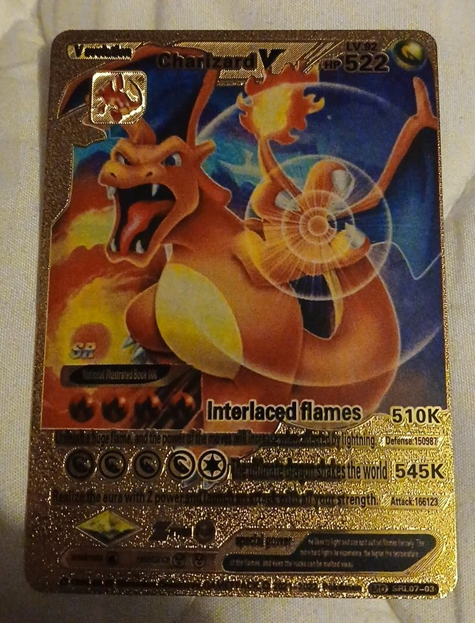 Pokemon Charizard V Card - Gold SR