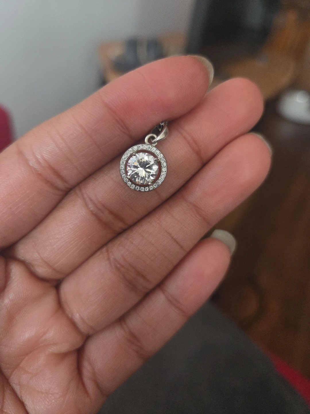 Rondelle CZ Pendant Necklace Charm