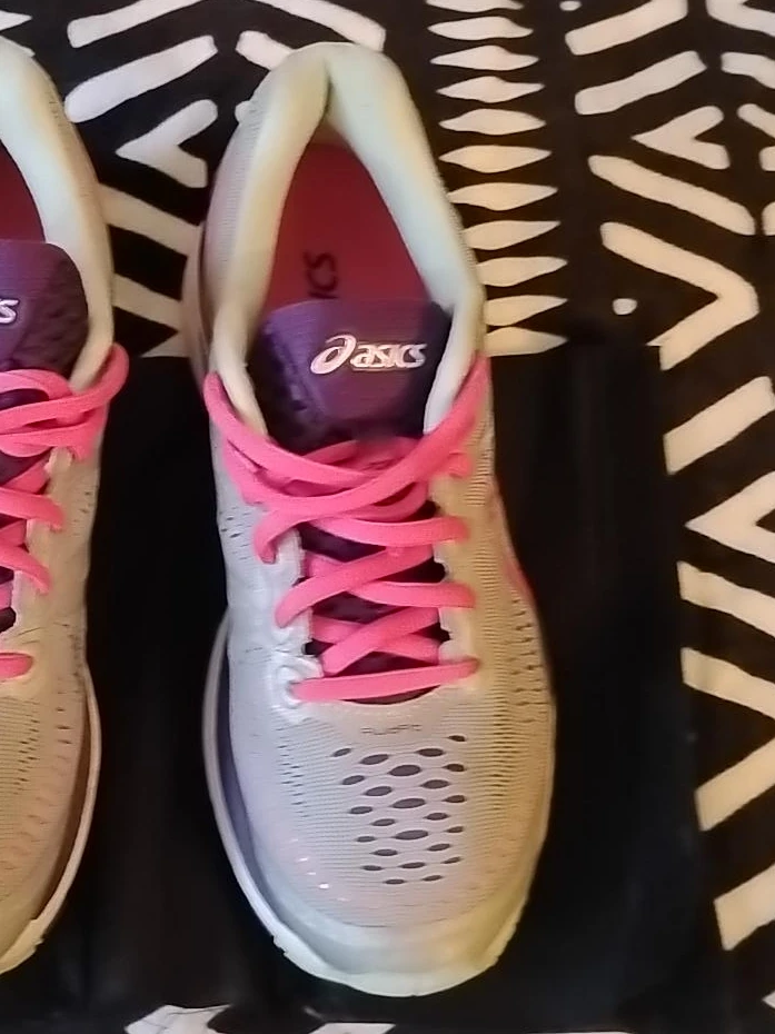 Asics Women's Running Shoes Grey Pink Purple