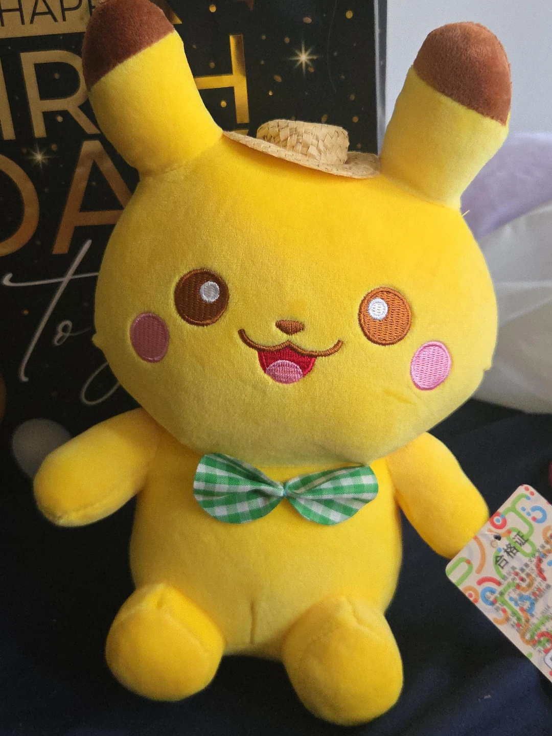 Pikachu Plush Toy with Hat and Bowtie