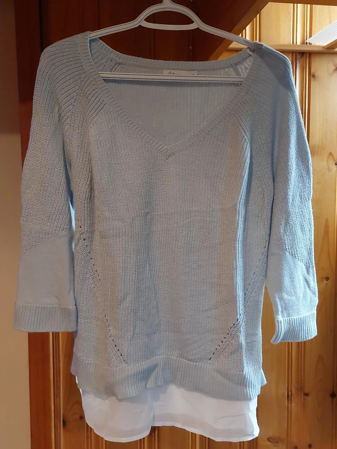 Light Blue Layered Knit Sweater