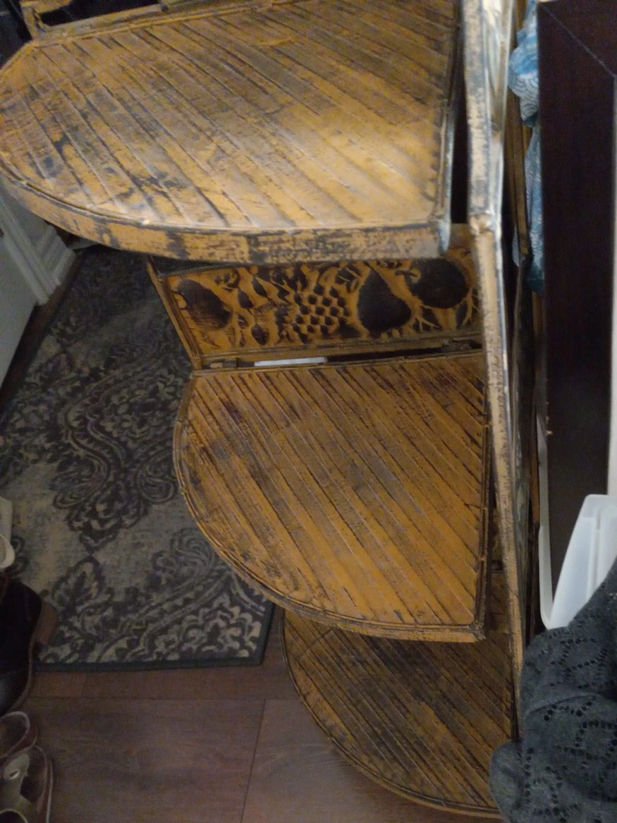 Metal Corner Shelf with Fruit Design