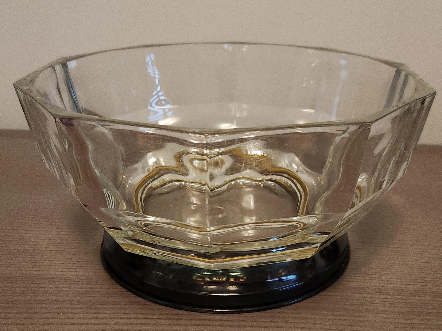 Glass Serving Bowl with Black Base