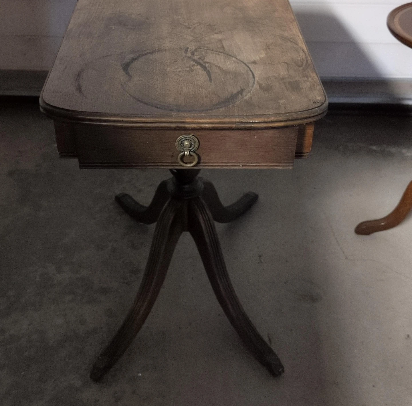 Vintage Wooden Side Table with Drawer