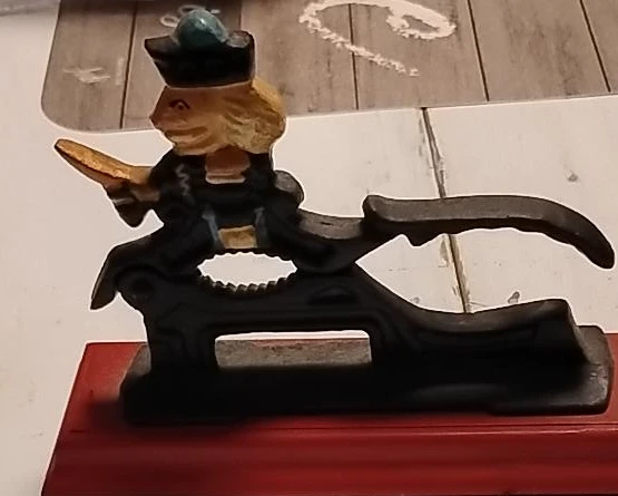 Vintage Cast Iron Nutcracker with Rabbit Figure