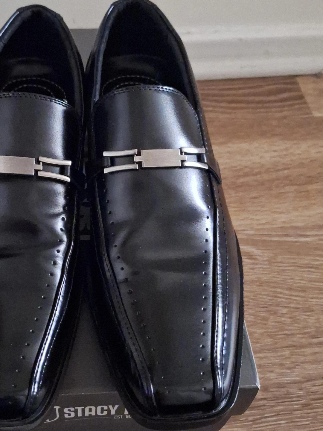 Stacy Adams Black Patent Leather Loafers - Men's