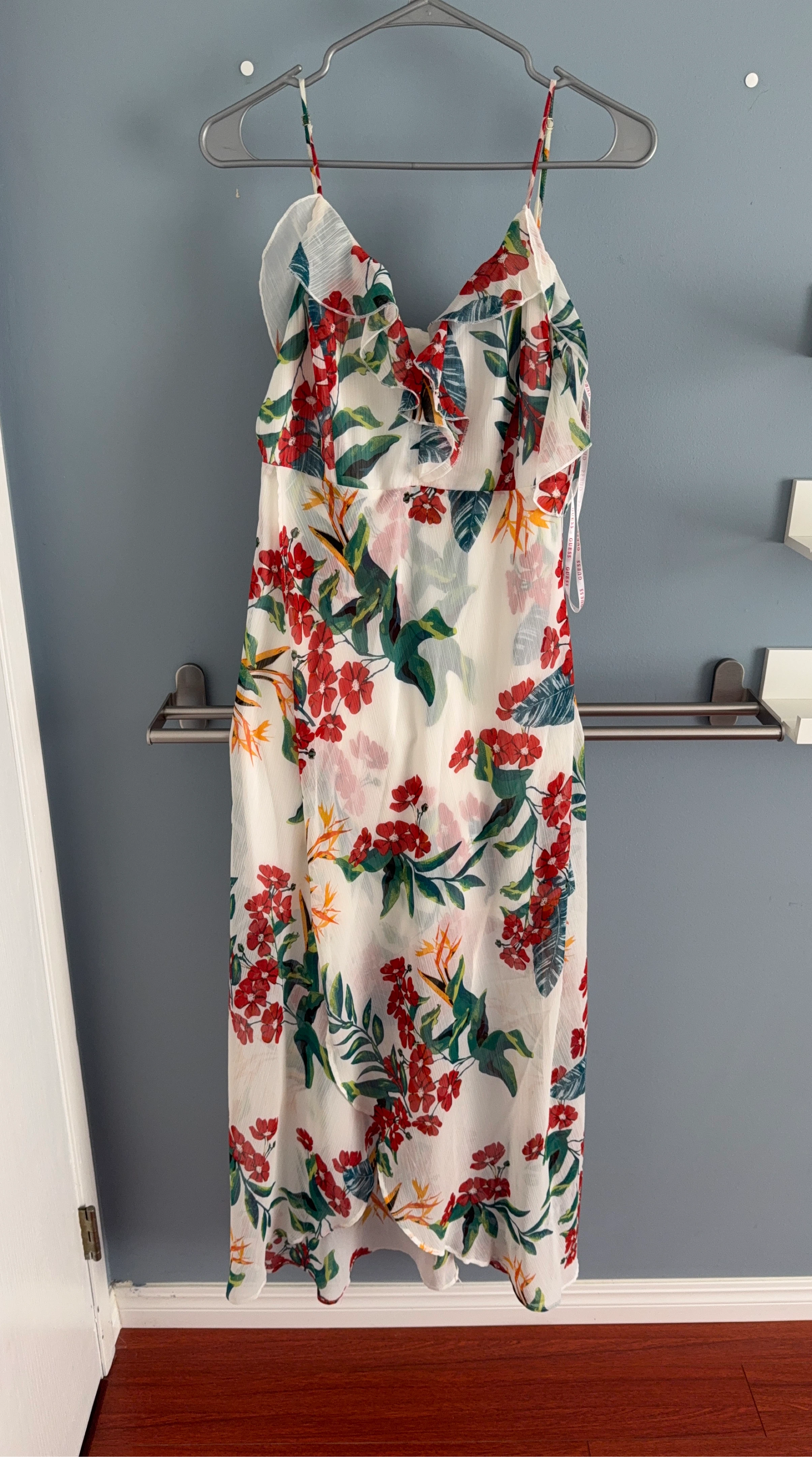 Guess Floral Ruffle Maxi Dress