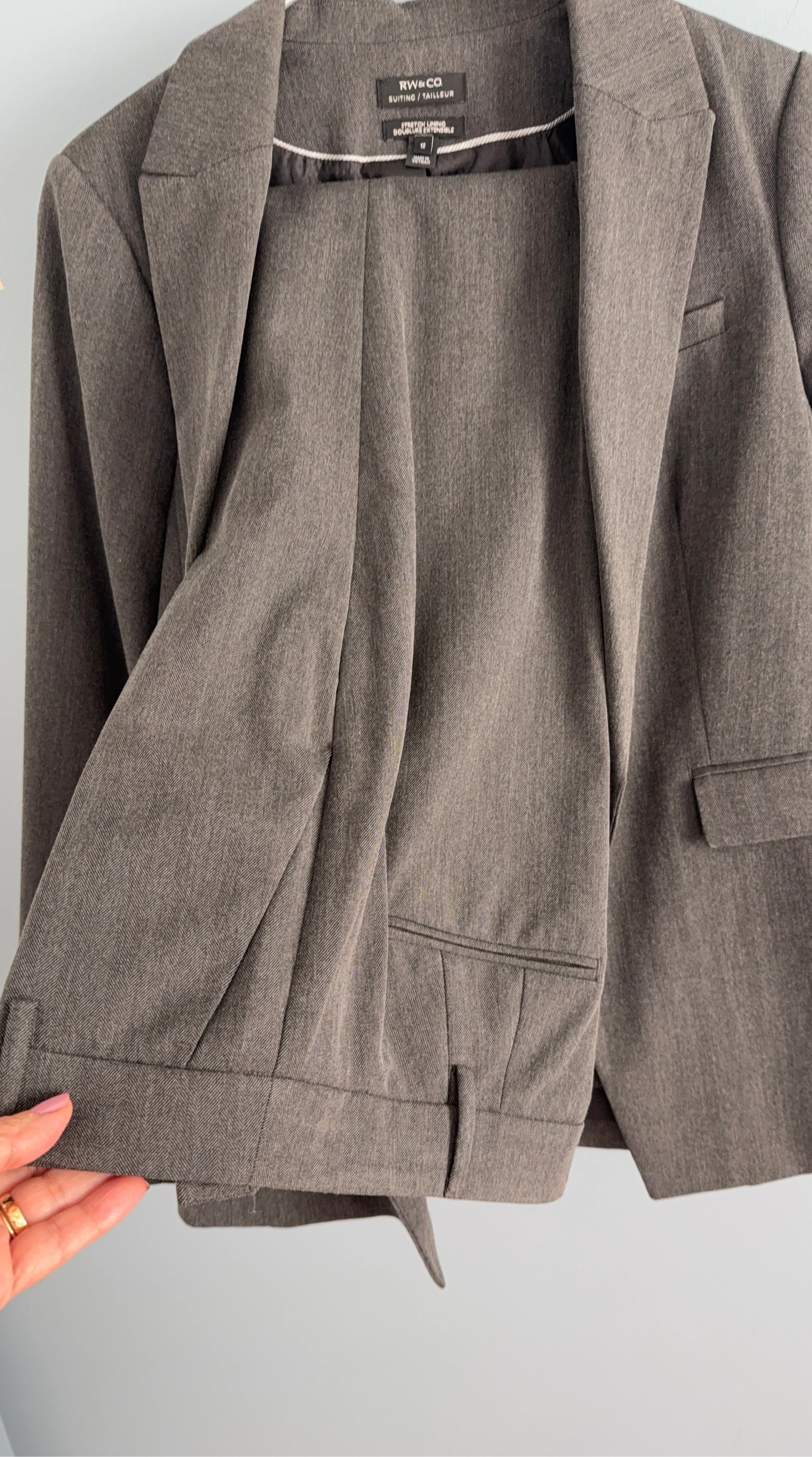 RW&CO. Grey Suit Pants and Blazer Set