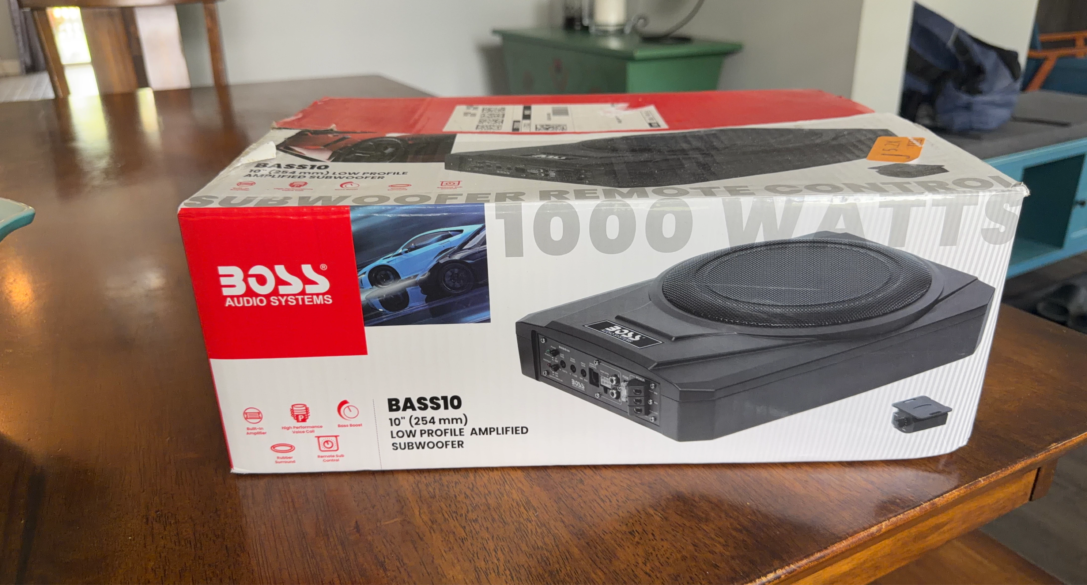 BOSS BASS10 10" Low Profile Amplified Subwoofer - 1000 Watts CB