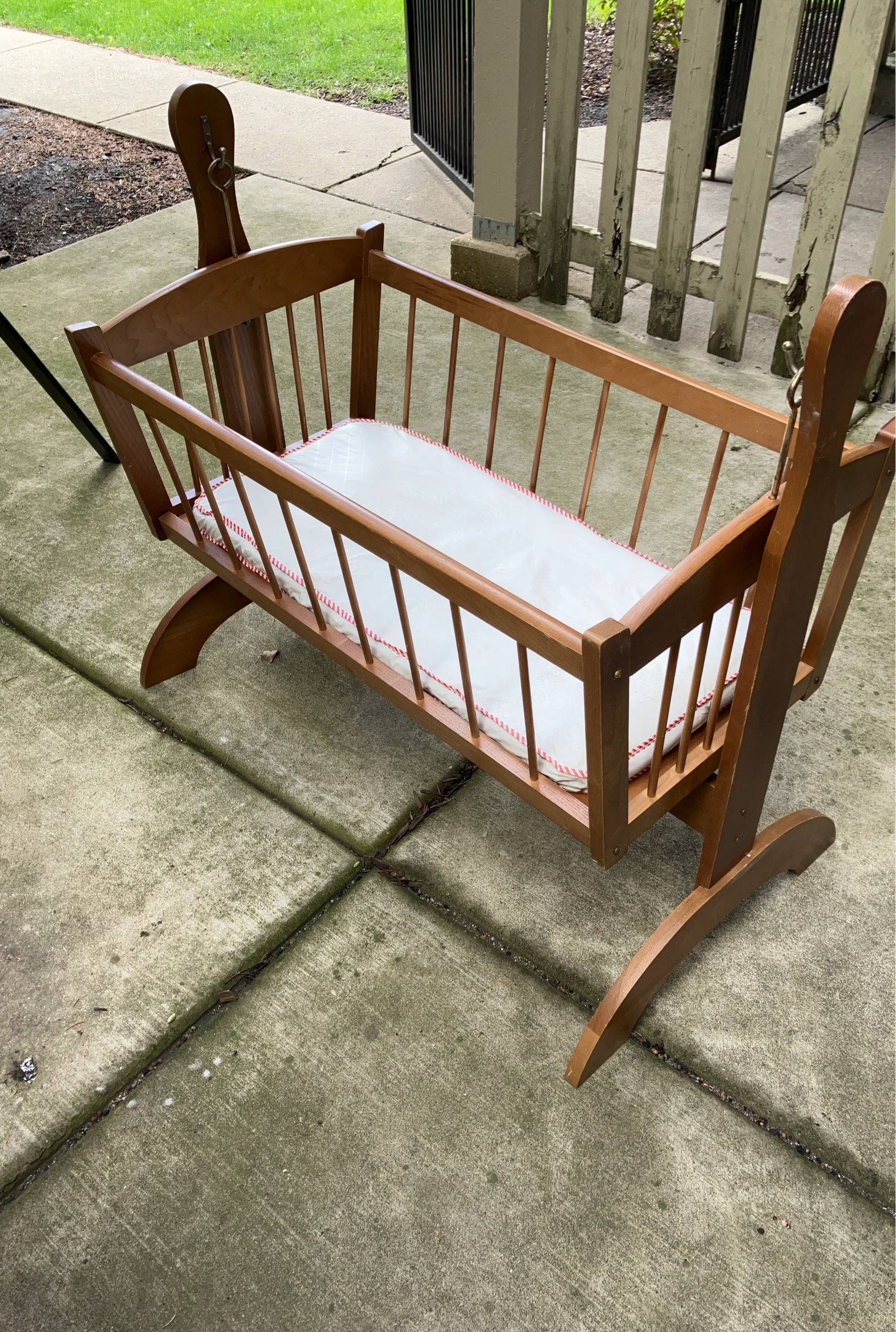 Antique Wooden Baby Cradle