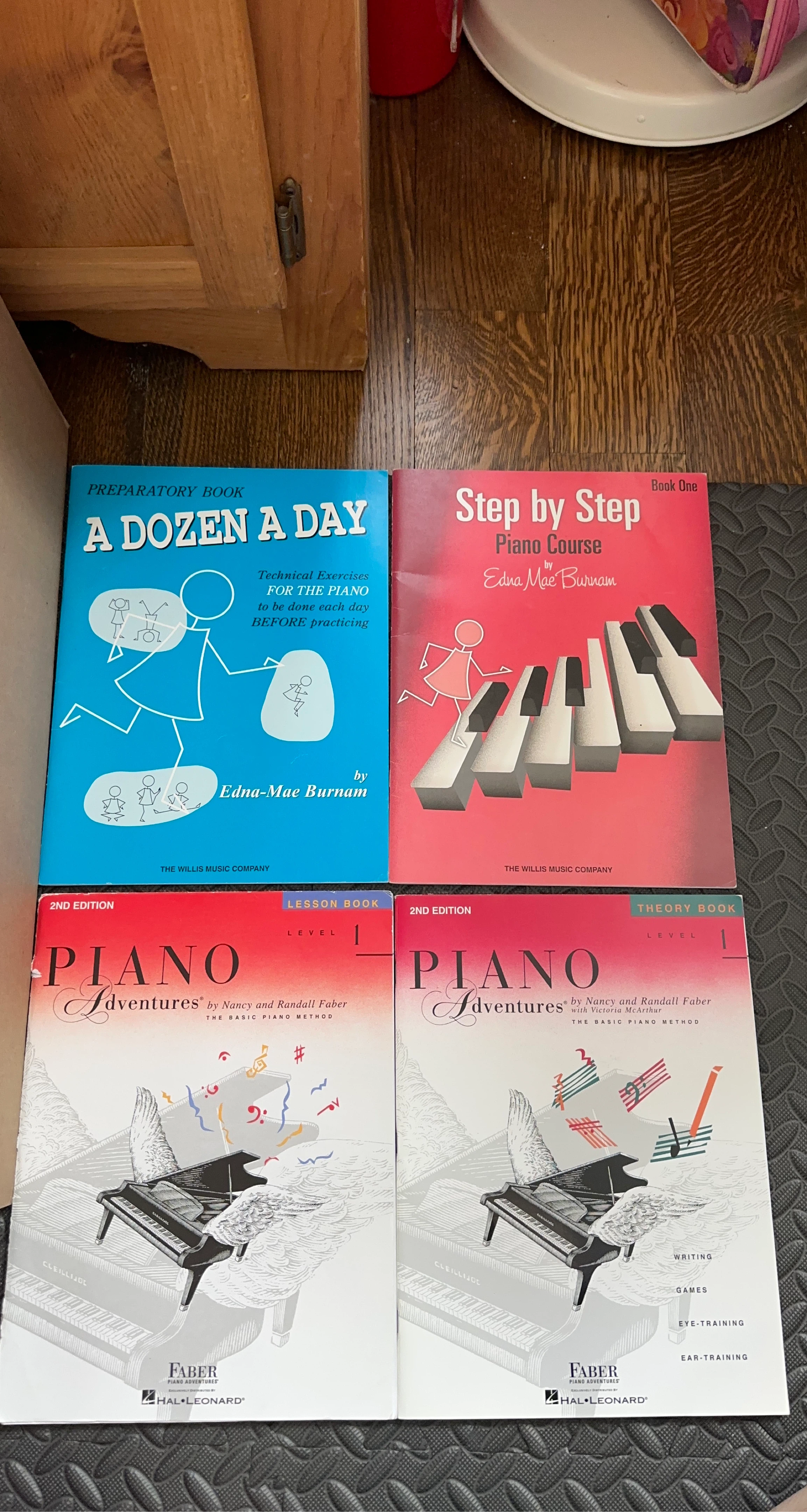 Piano Music Books: A Dozen a Day, Step by Step, Piano Adventures