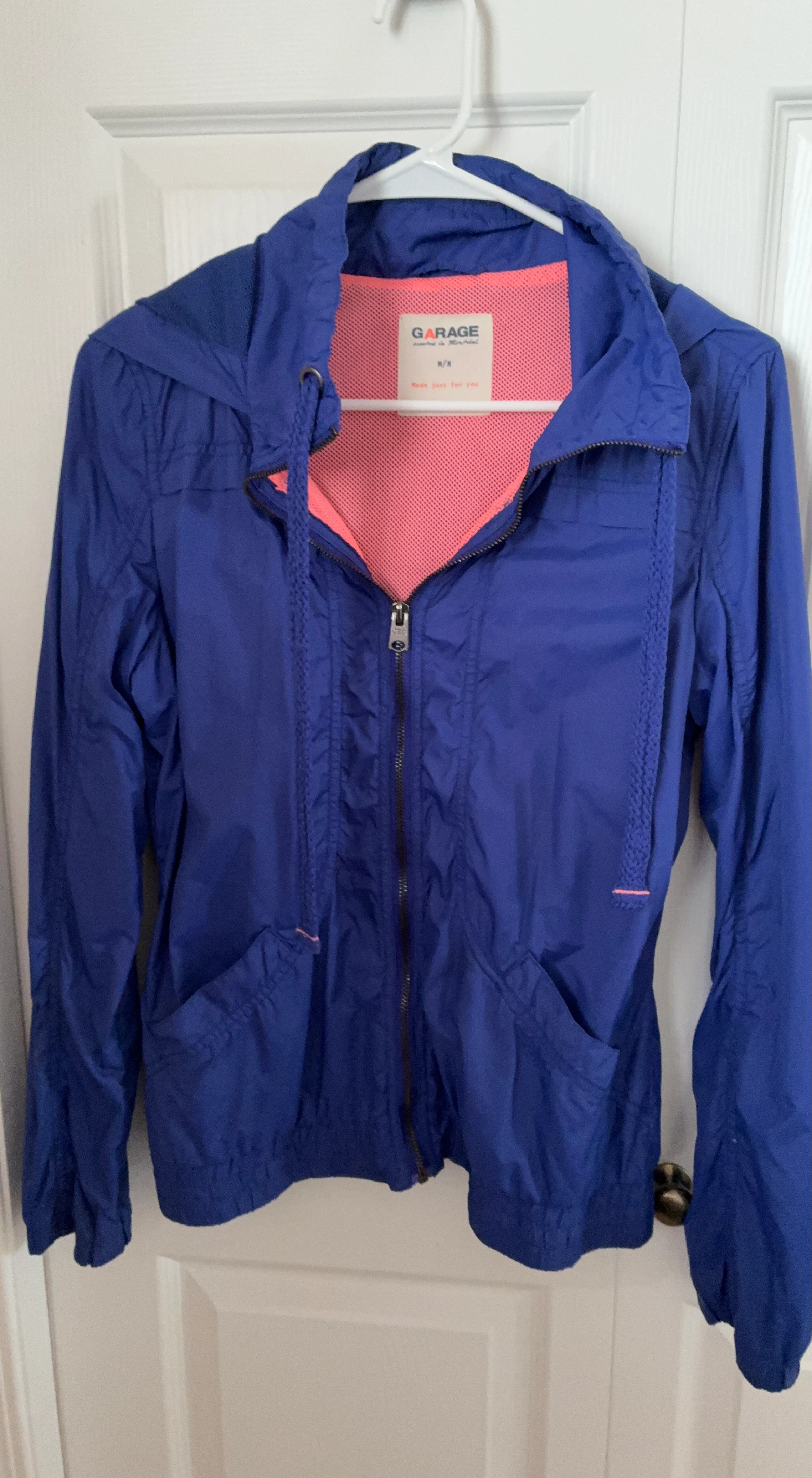 GARAGE Women's Blue Windbreaker Jacket Medium