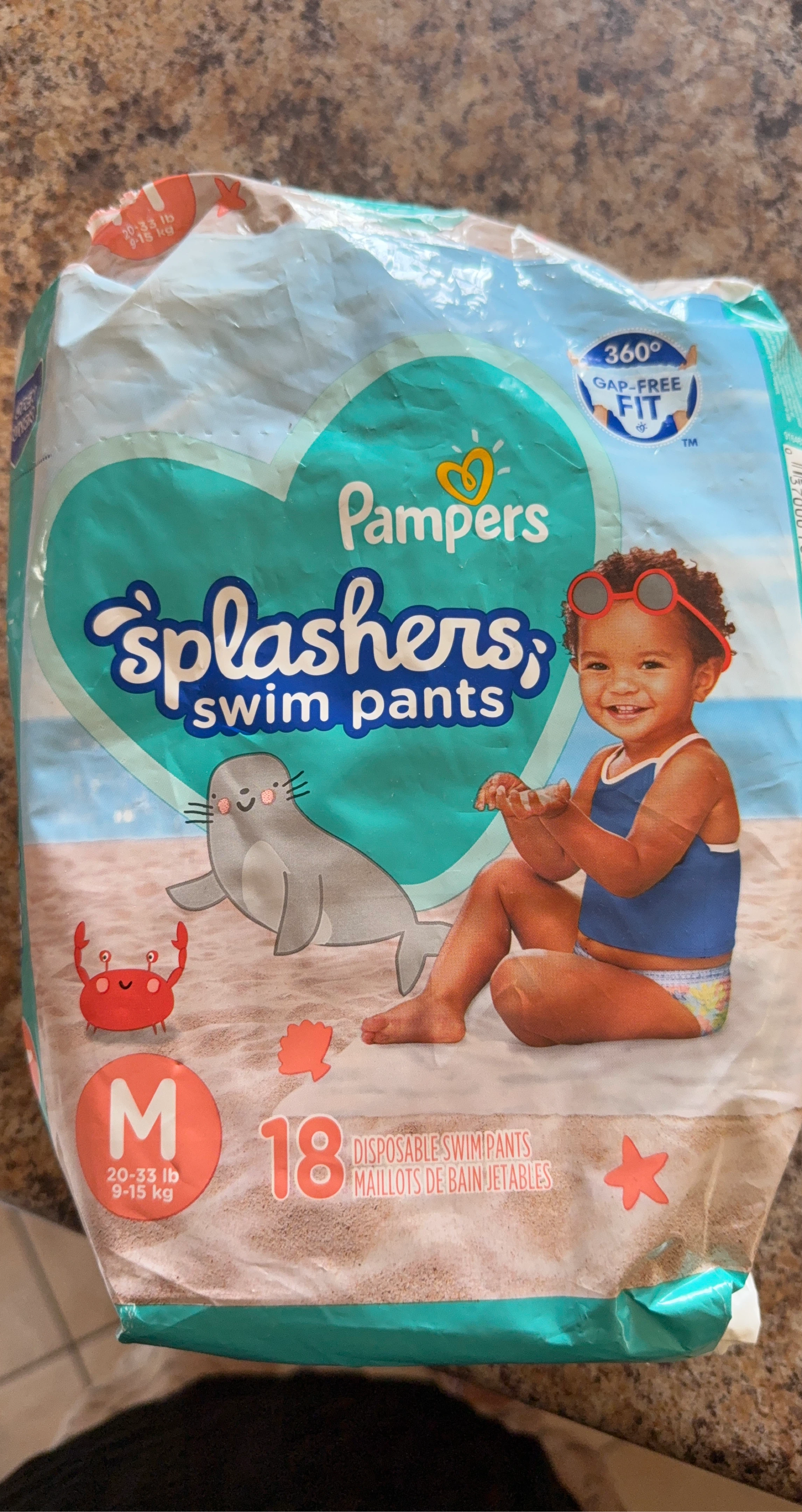 Pampers Splashers Swim Pants Size M (18 count)