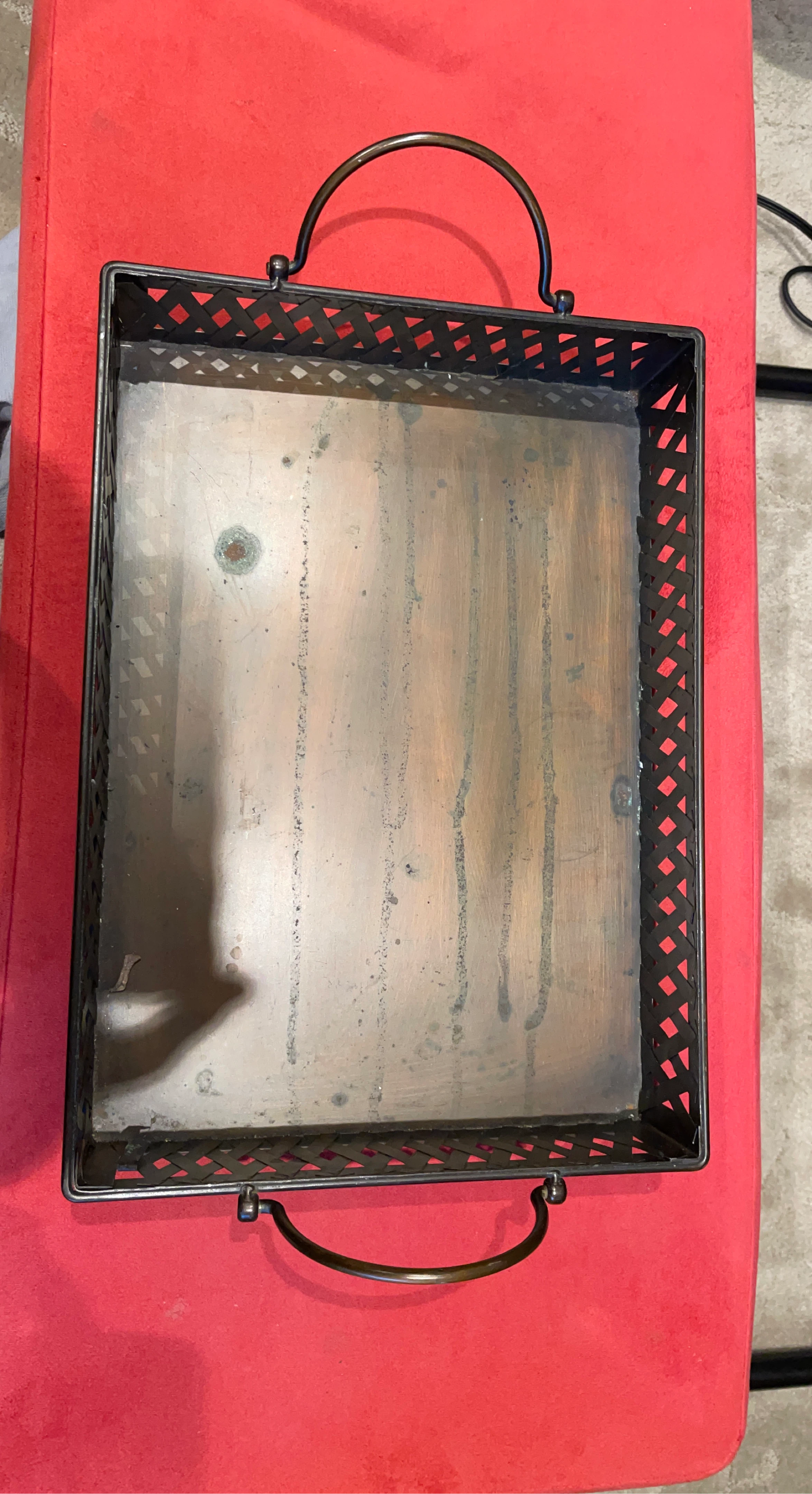 Metal Decorative Tray with Handles