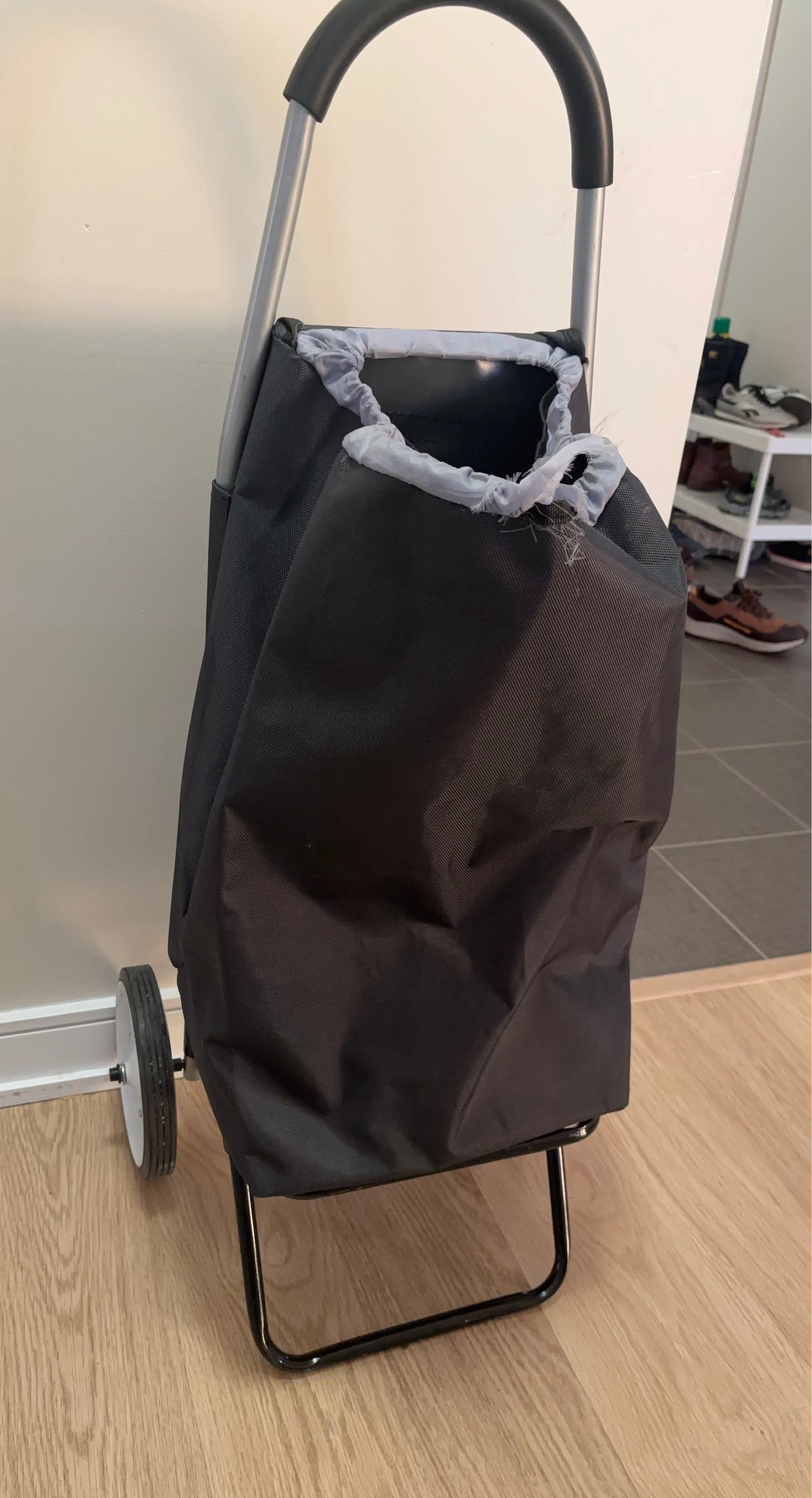 Grey Rolling Shopping Cart