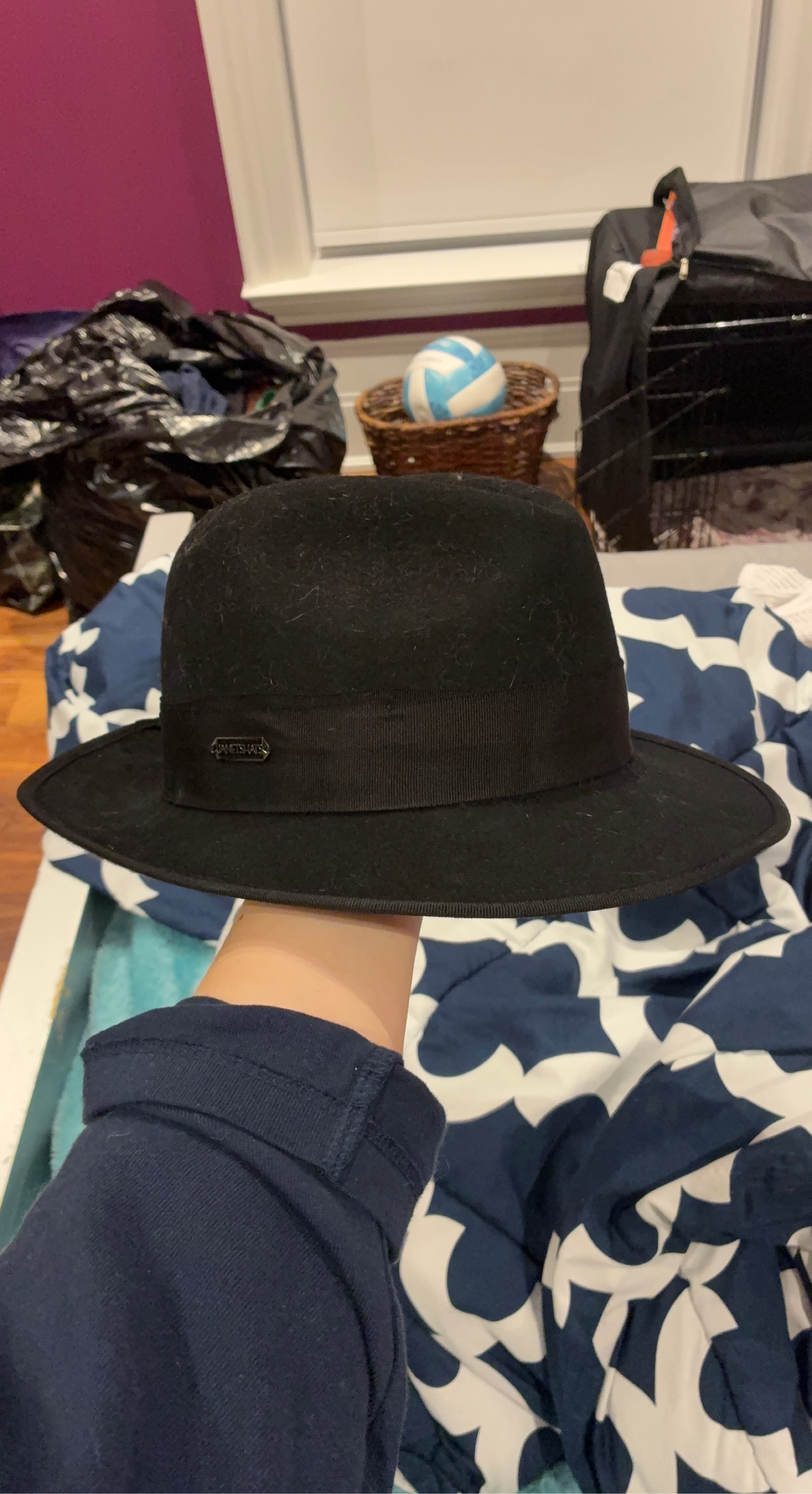 Black Felt Fedora Hat