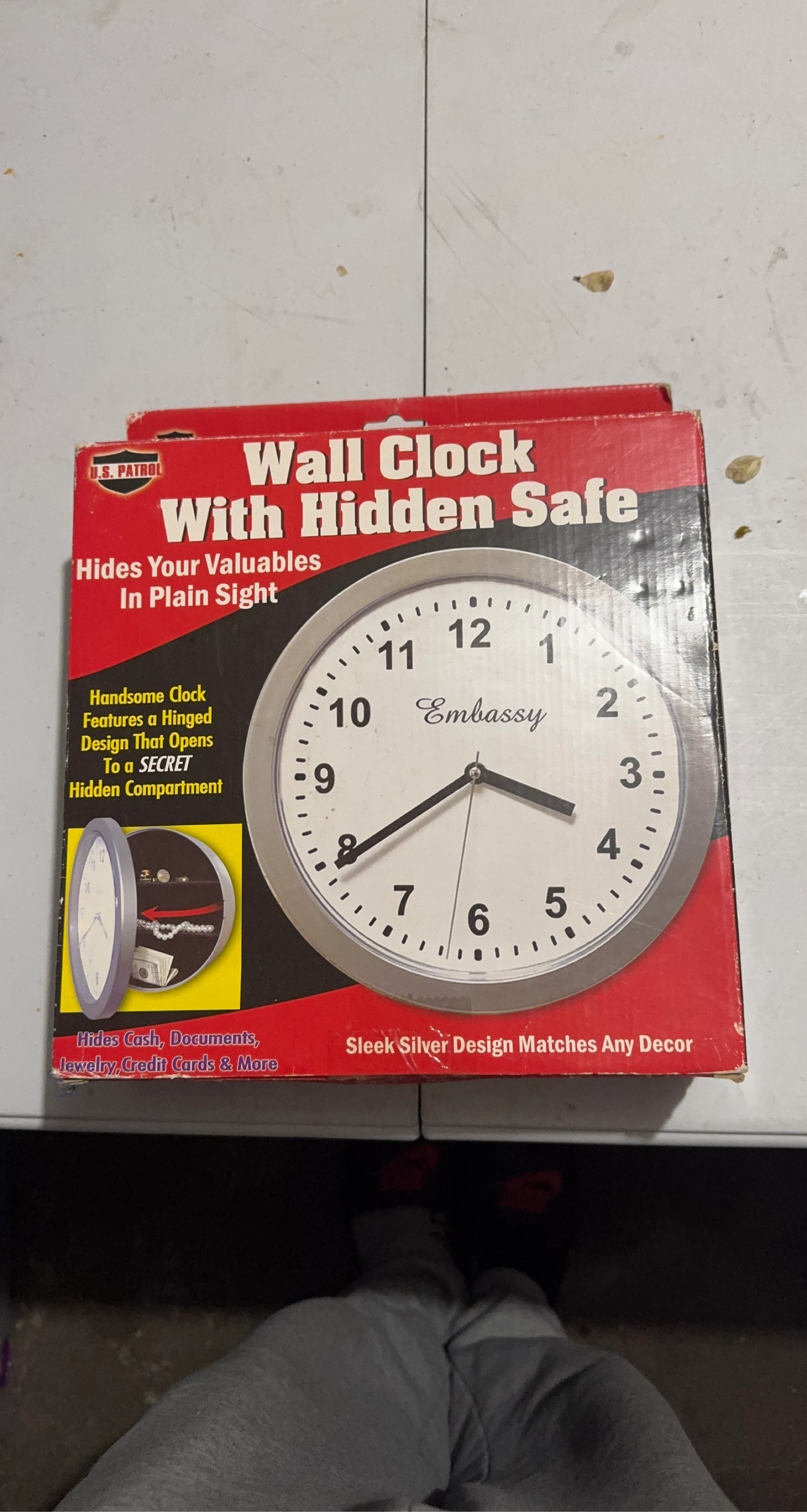 U.S. Patrol Wall Clock With Hidden Safe