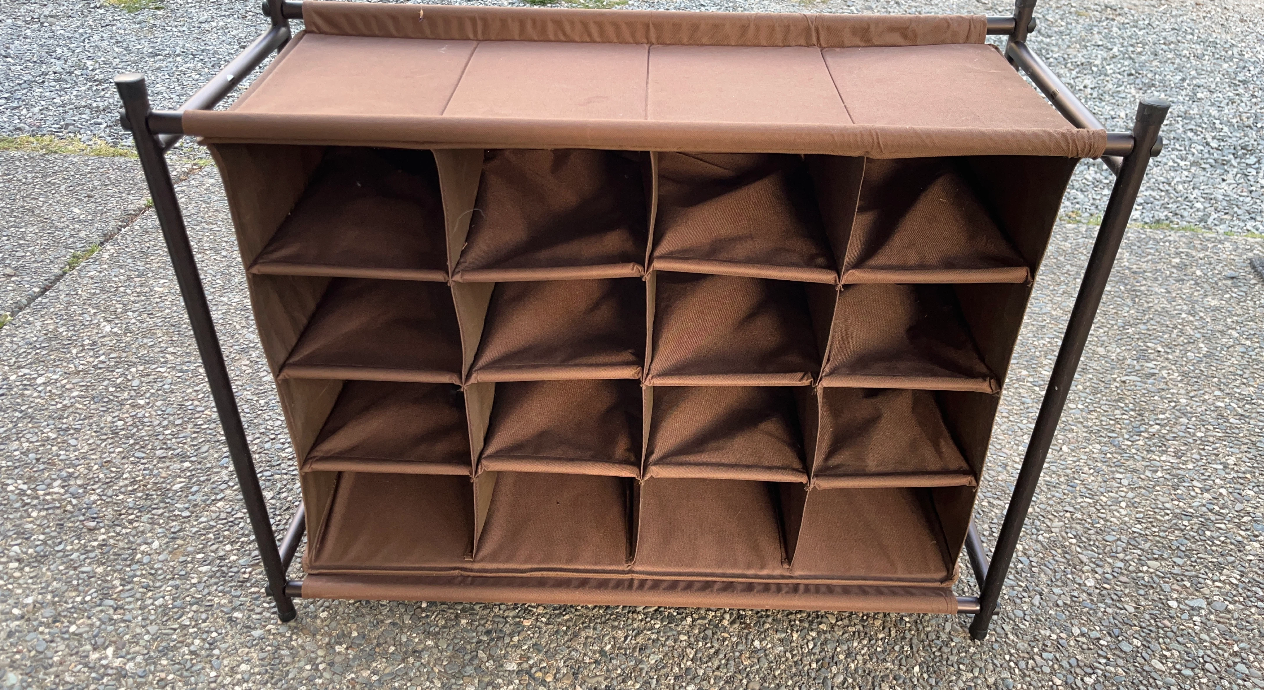 Brown 16-Cube Fabric Storage Organizer