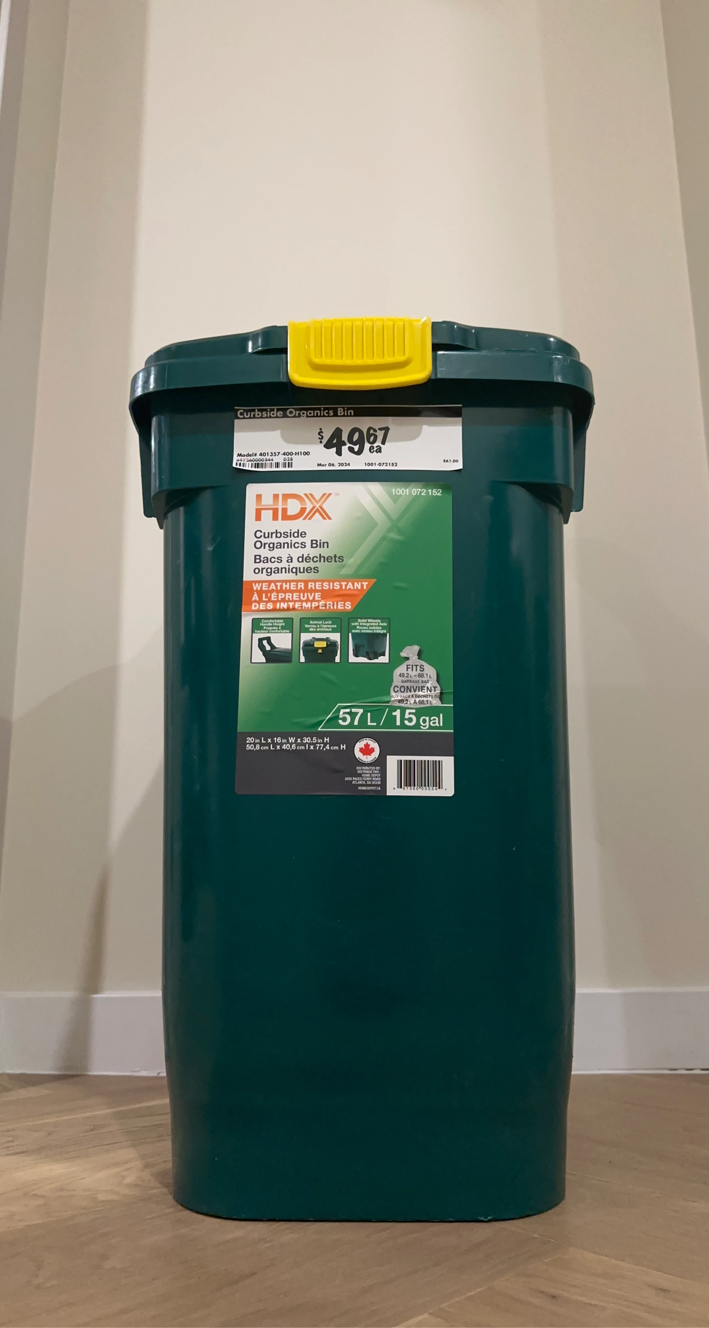 Curb side organic bin