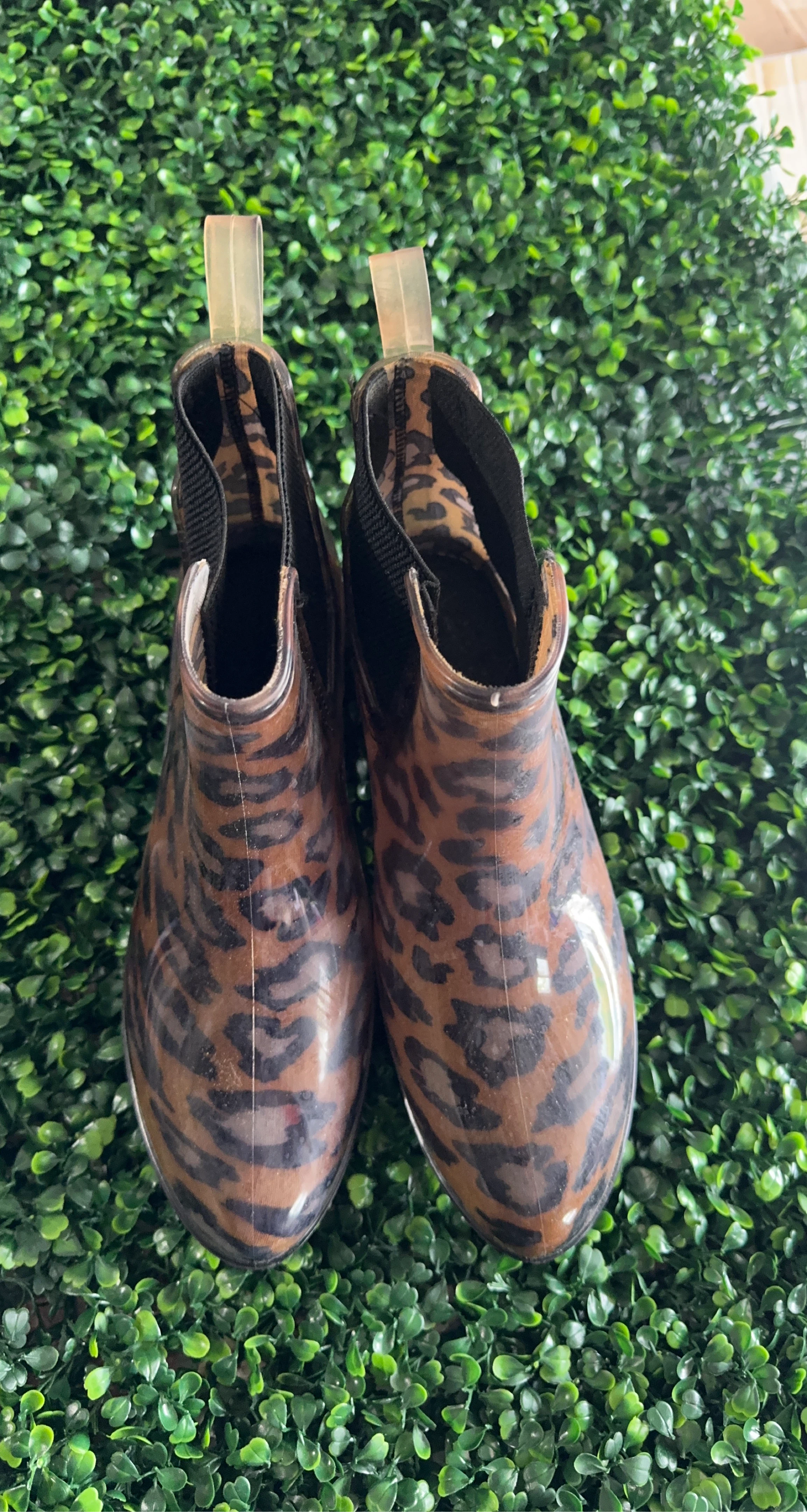 Leopard Print Chelsea Rain Boots