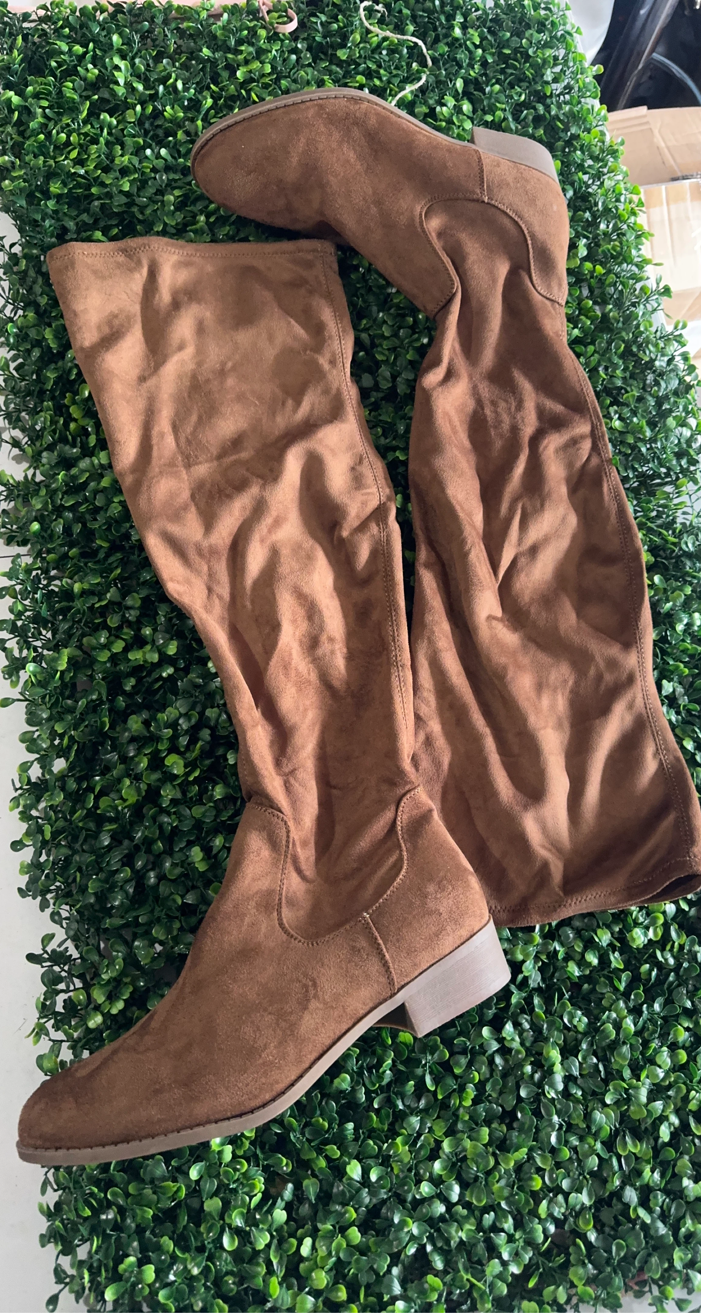 Brown Suede Over-the-Knee Boots