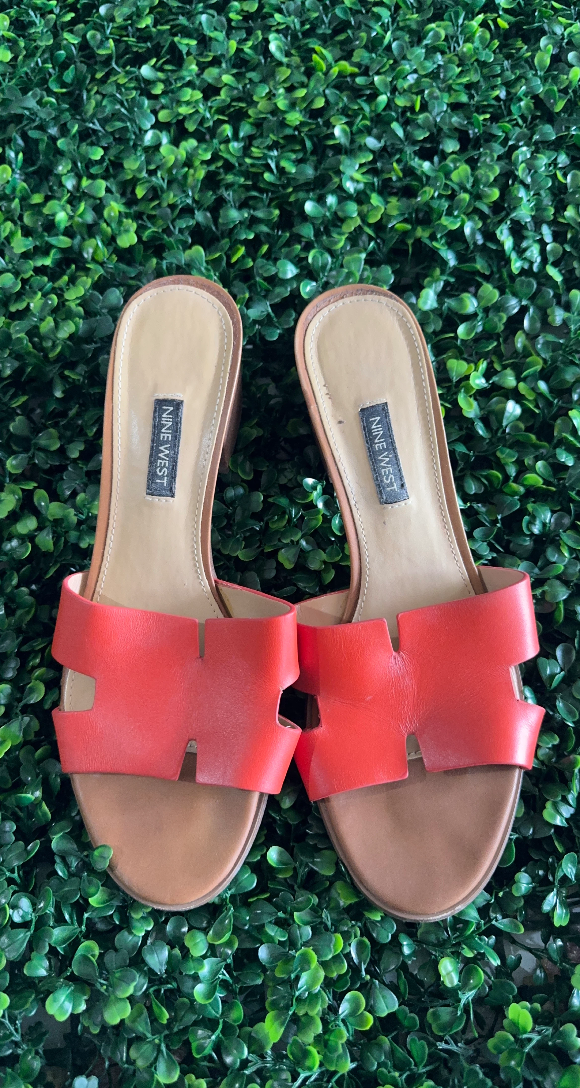 Nine West Women's Coral Leather Slide Sandals