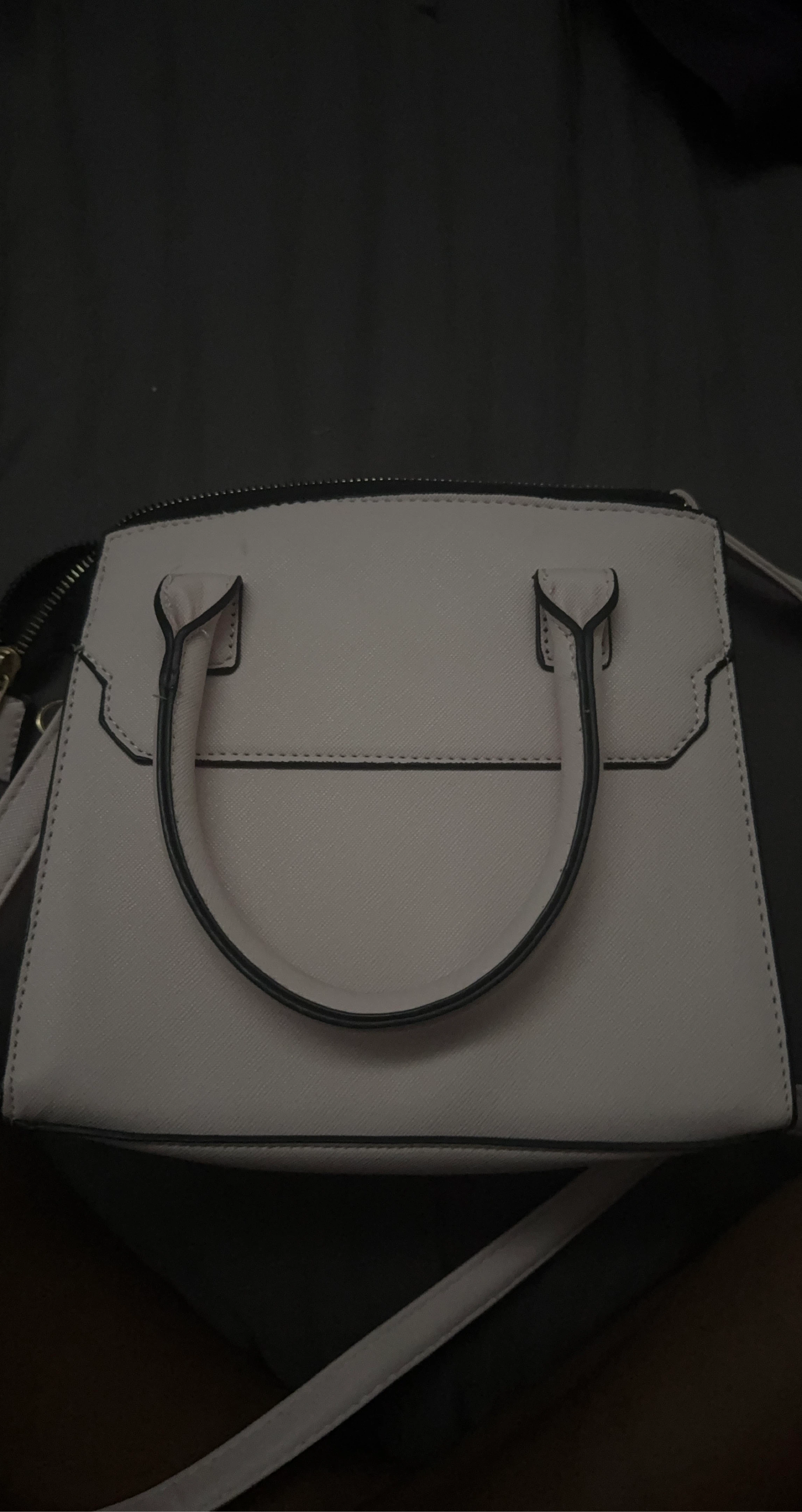 Pink Structured Handbag with Shoulder Strap