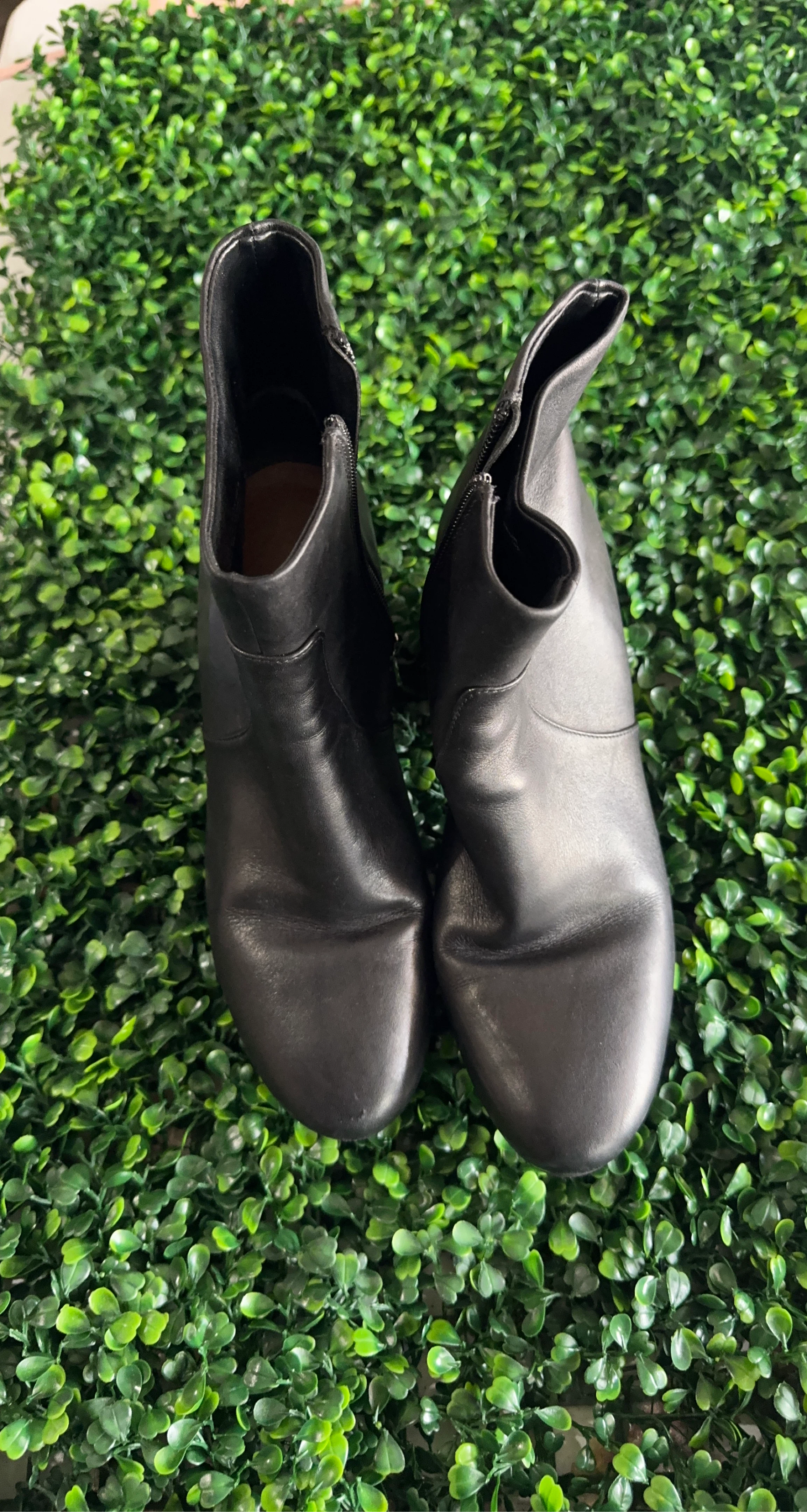 Black Leather Ankle Boots