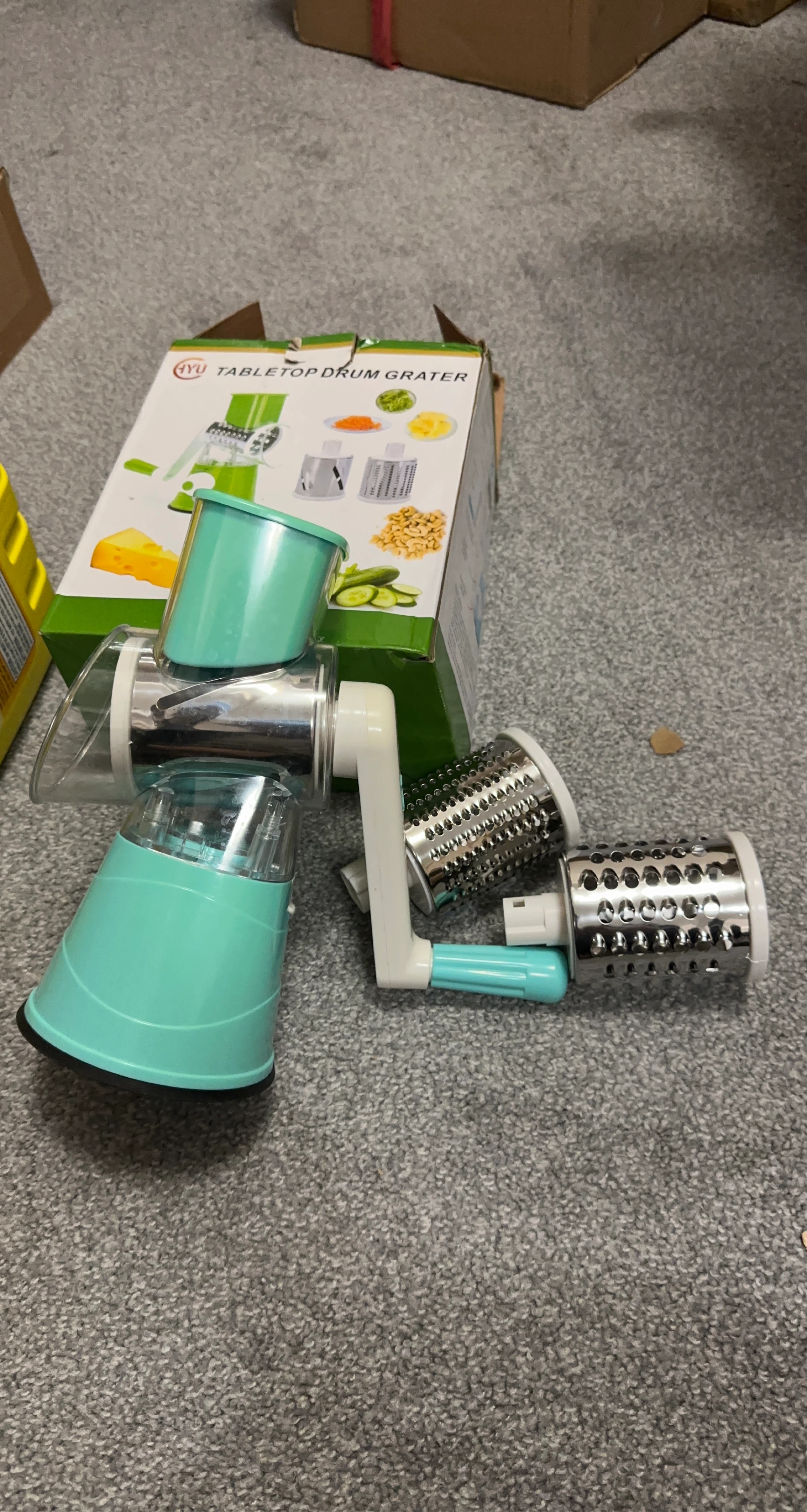 Tabletop Drum Grater with 3 Blades