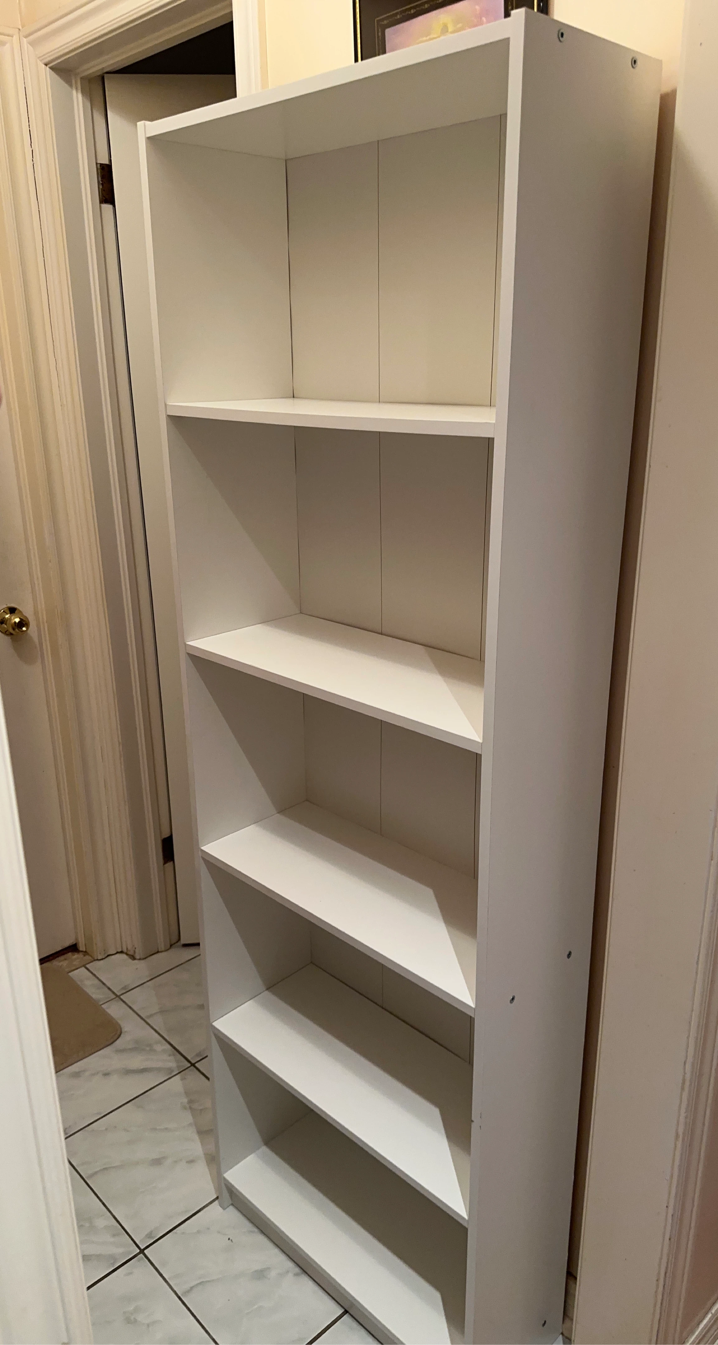 White 5-Shelf Bookshelf