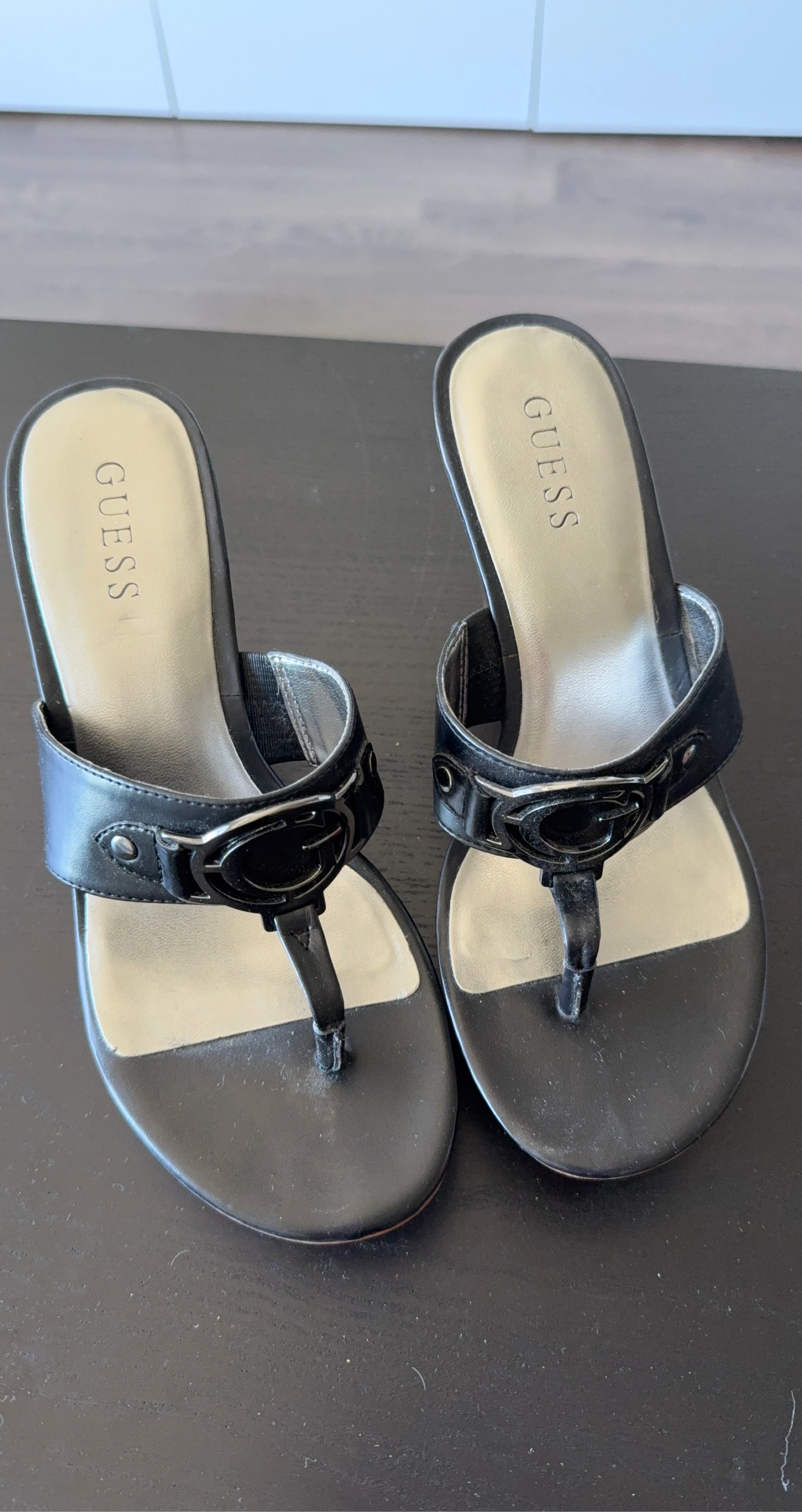 Guess Wedge Thong Sandals size 8 wore once only