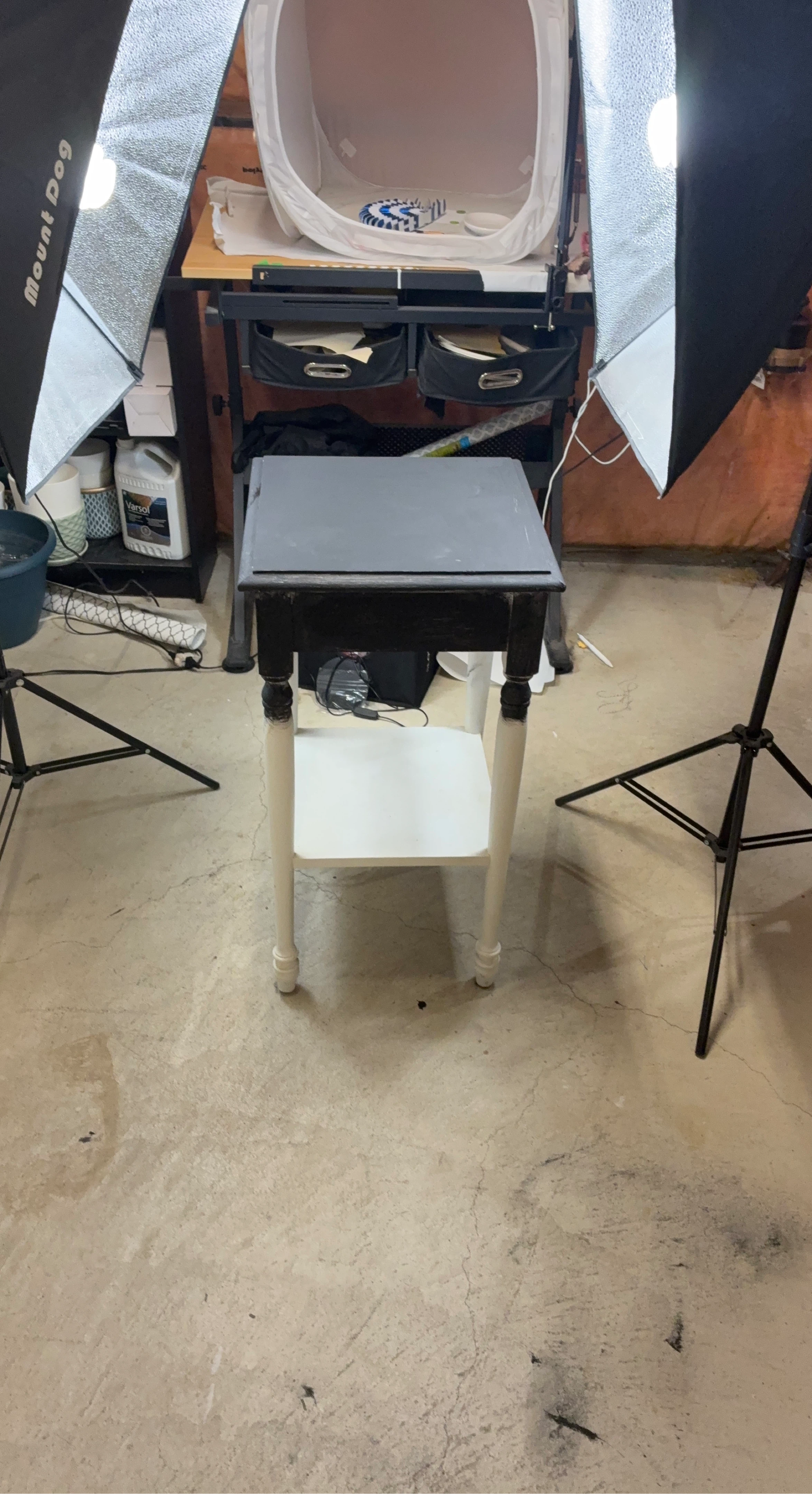 Small Side Table – Black & White