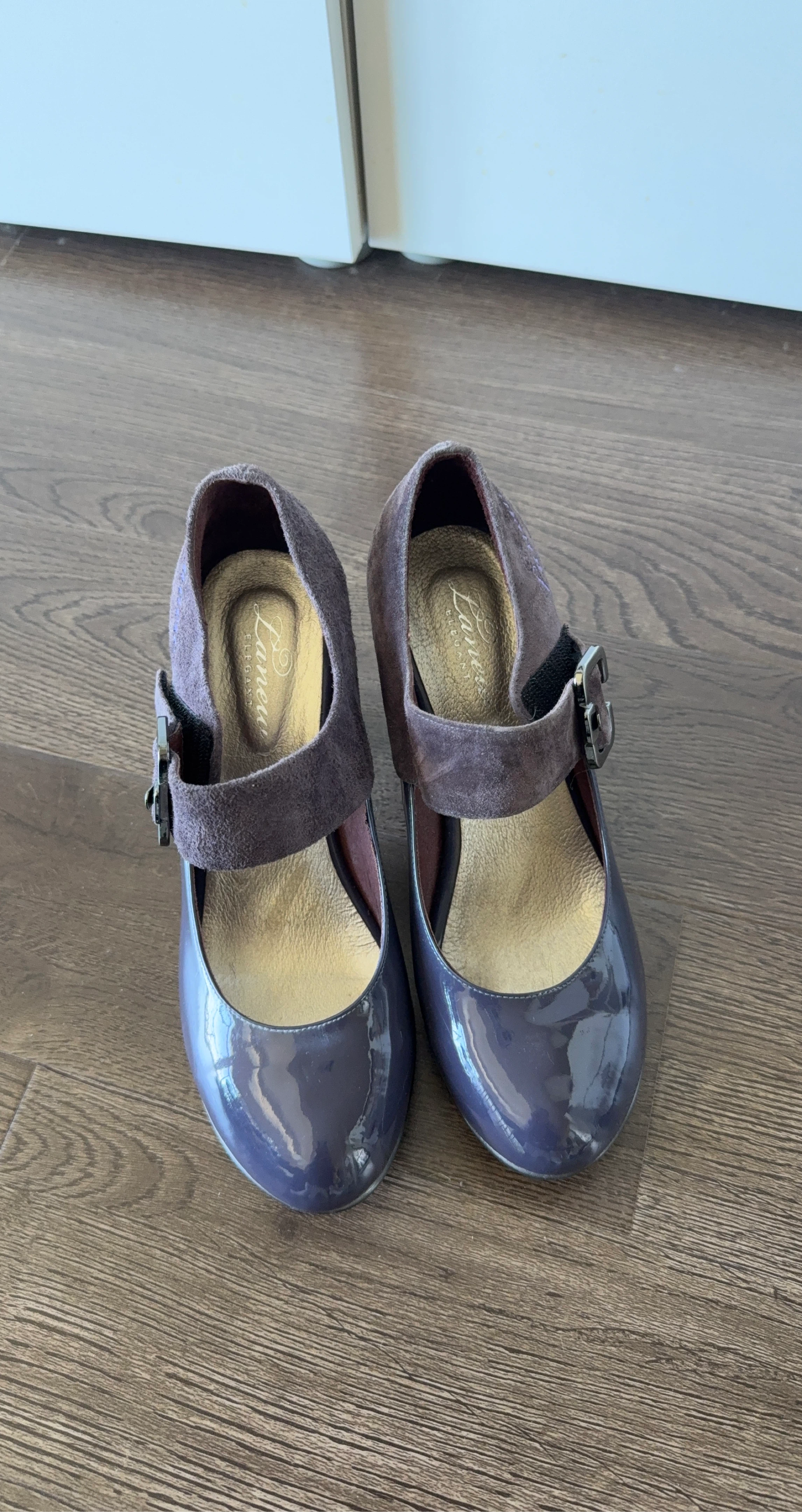 LaNew Women's Purple Patent Leather Mary Jane Heels Size 8