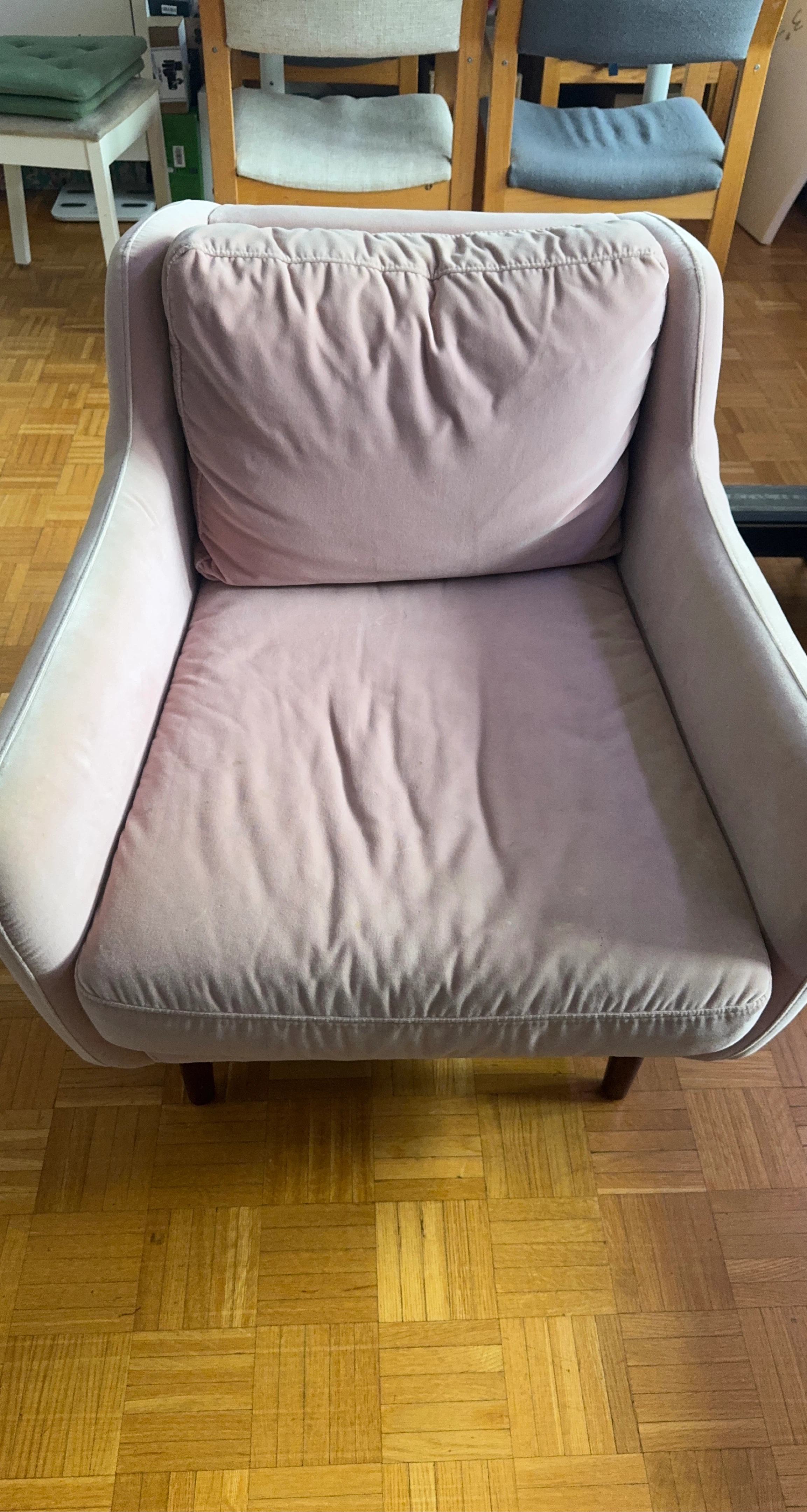Pink Accent Chair with Pillow