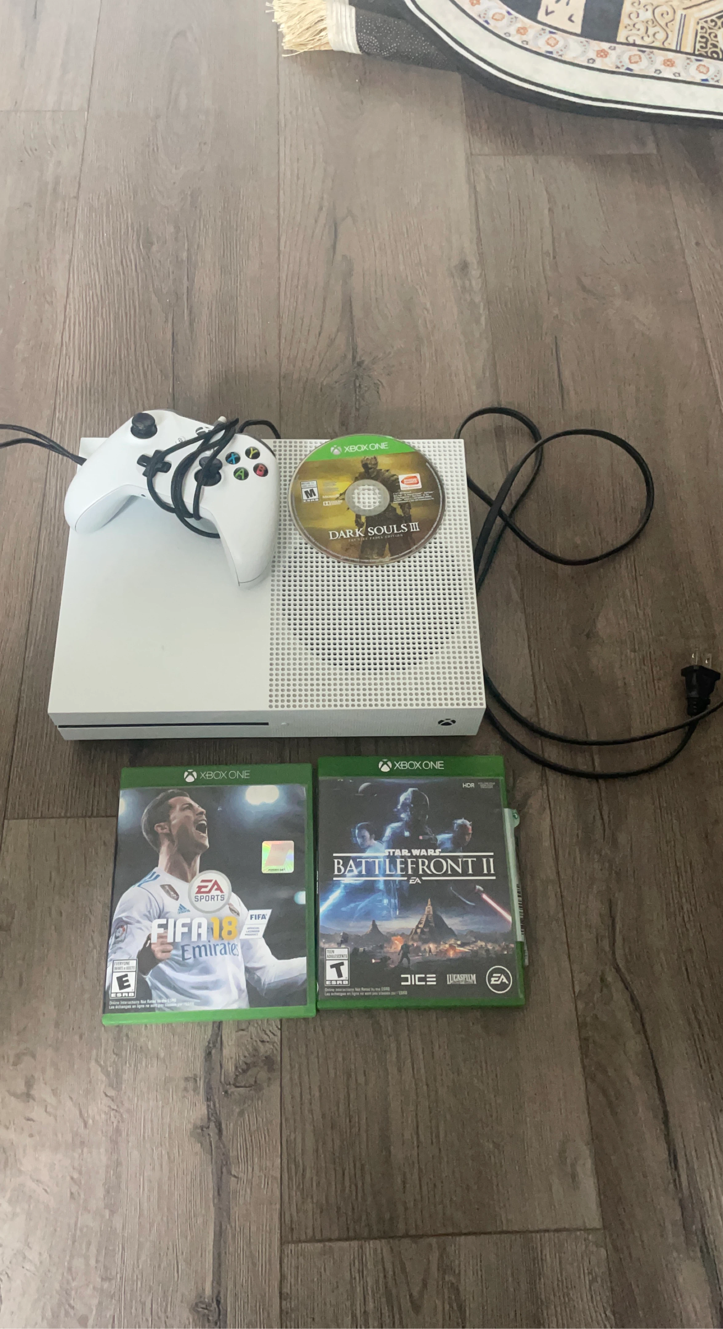 Xbox One S Console with FIFA 18 and Star Wars Battlefront II