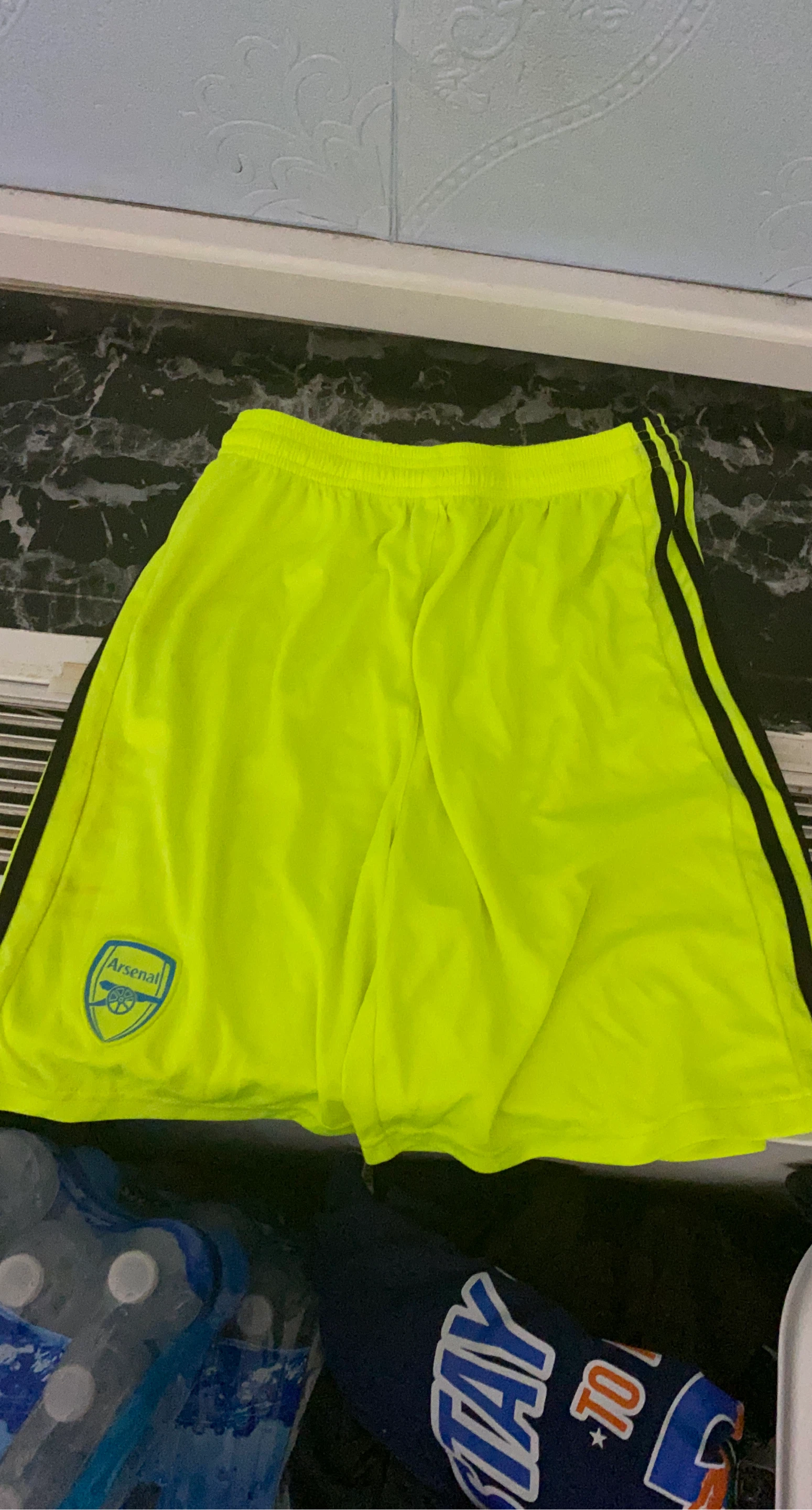 Arsenal Soccer Shorts - Neon Yellow