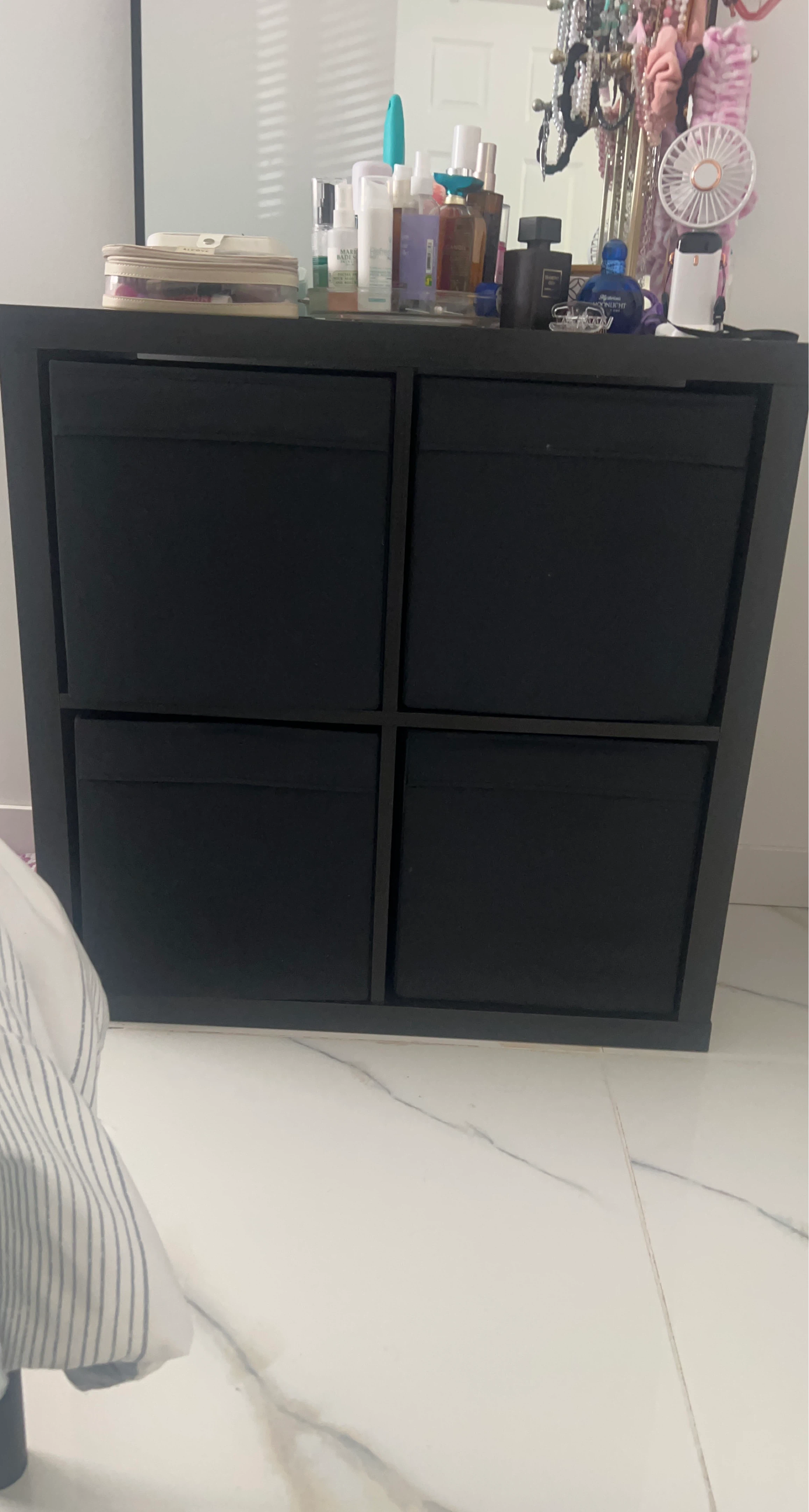 Black 4-Cube Storage Unit