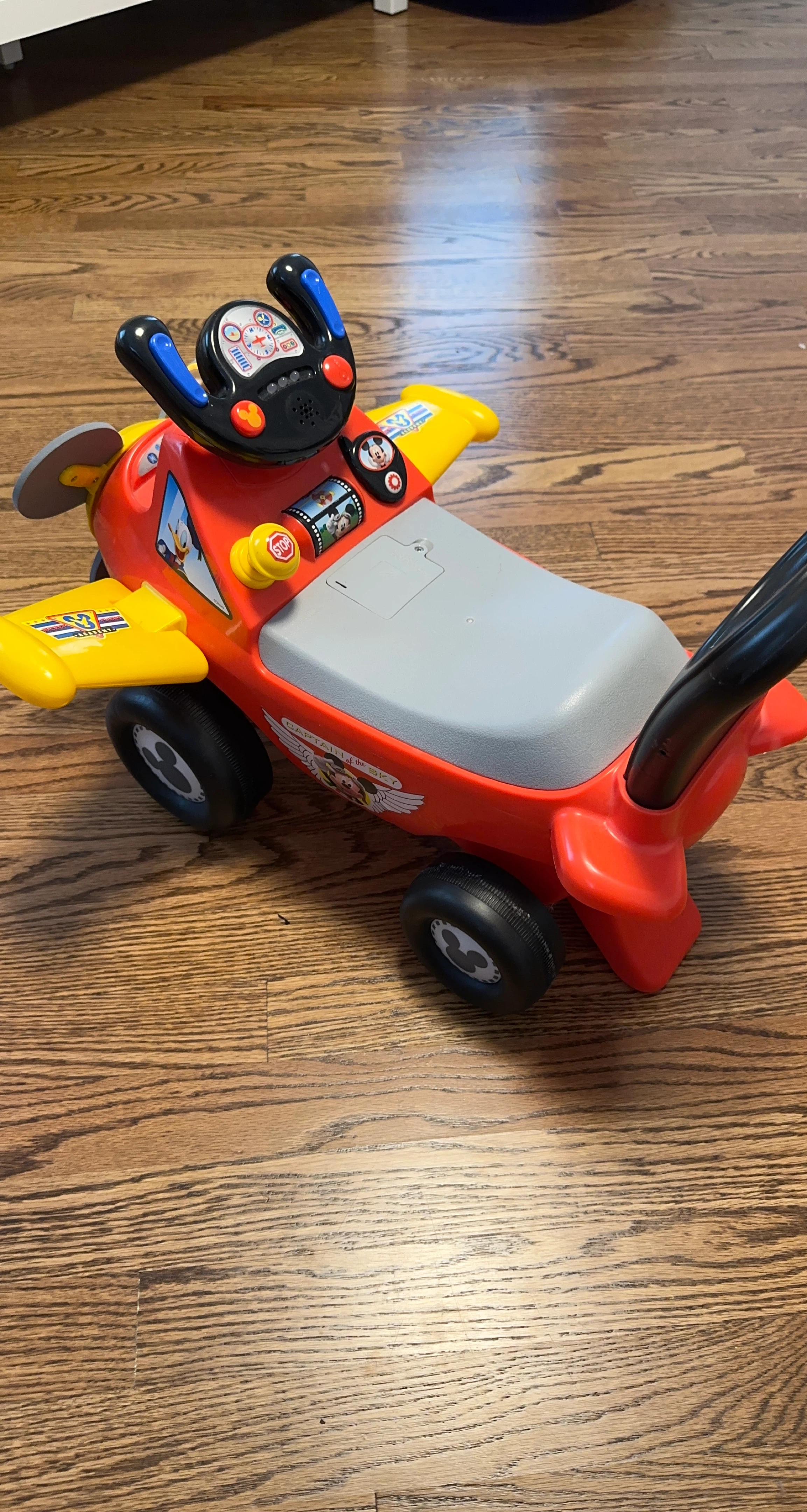 Disney Mickey Mouse "Captain of the Sky" Ride-On Plane Toy