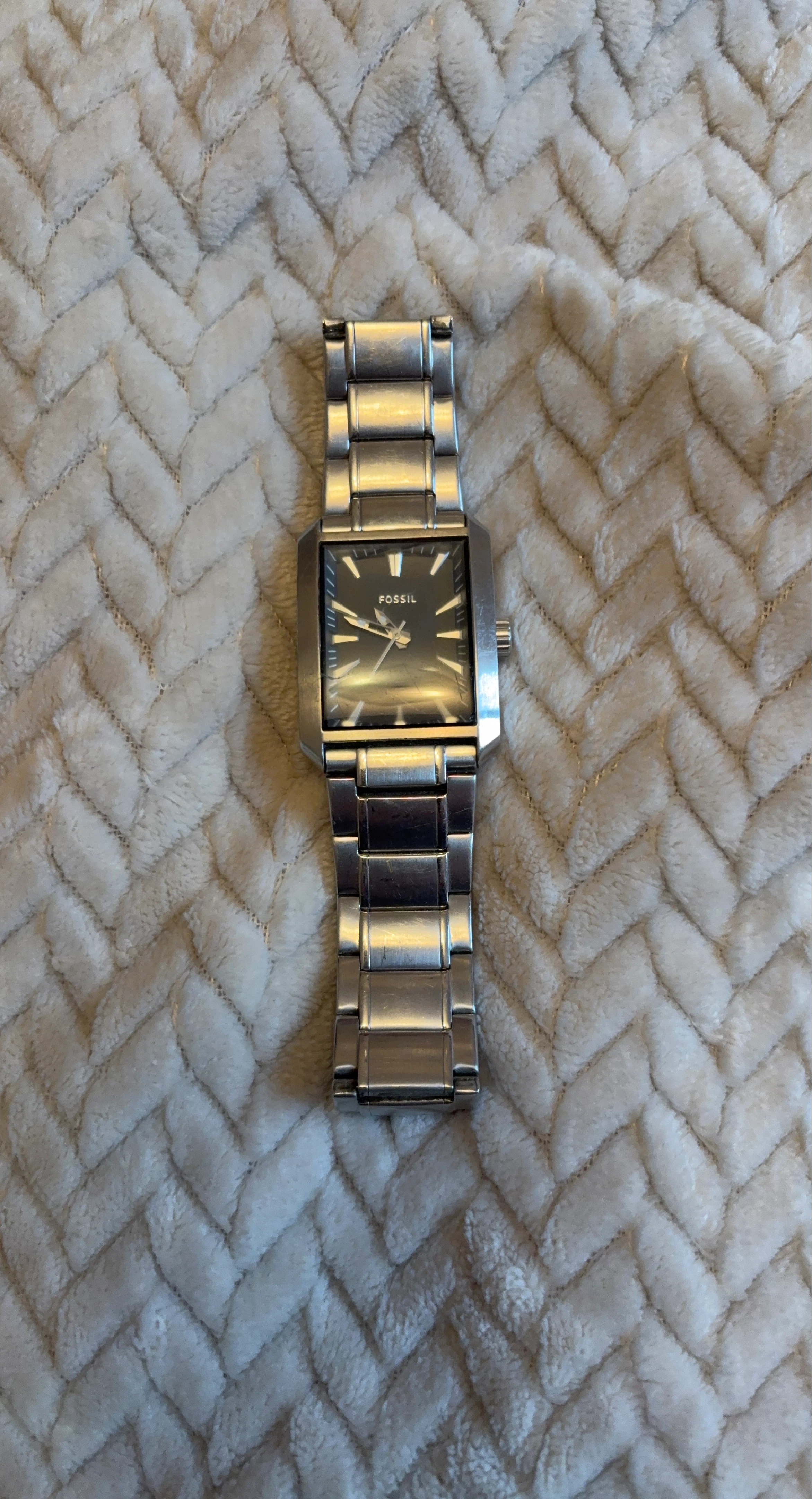 Fossil Stainless Steel Rectangular Watch