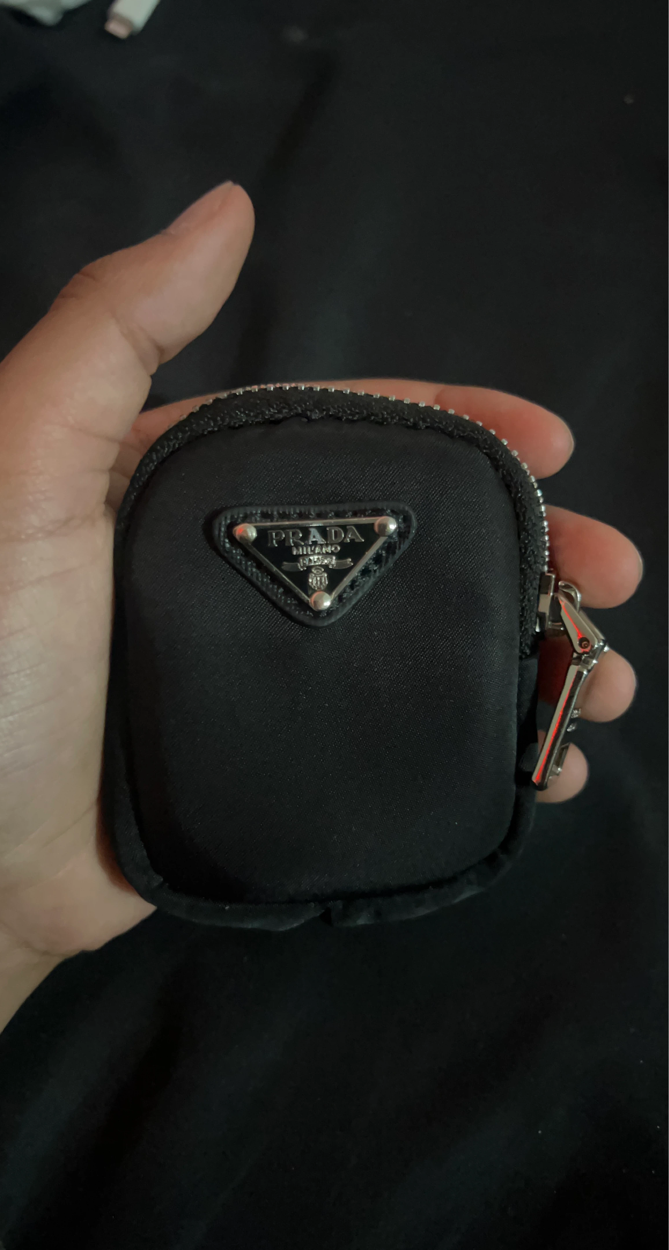 Prada Black Nylon Coin Pouch