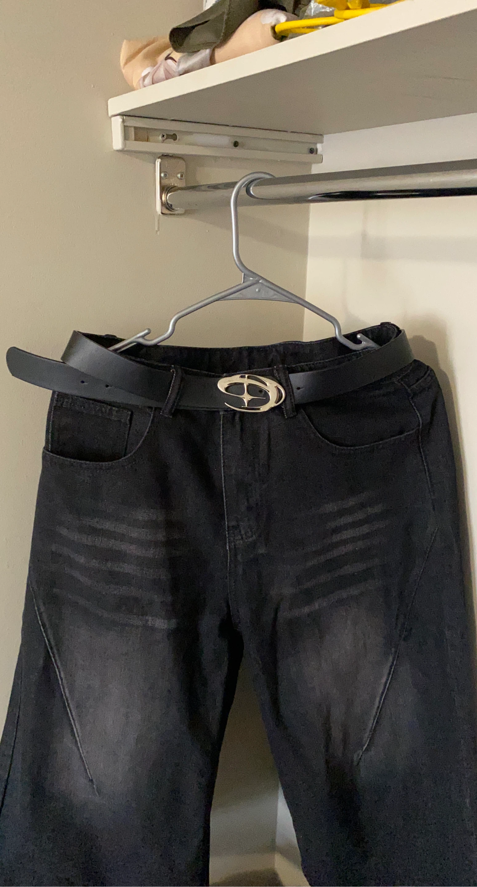 Black Wash Jeans with Belt